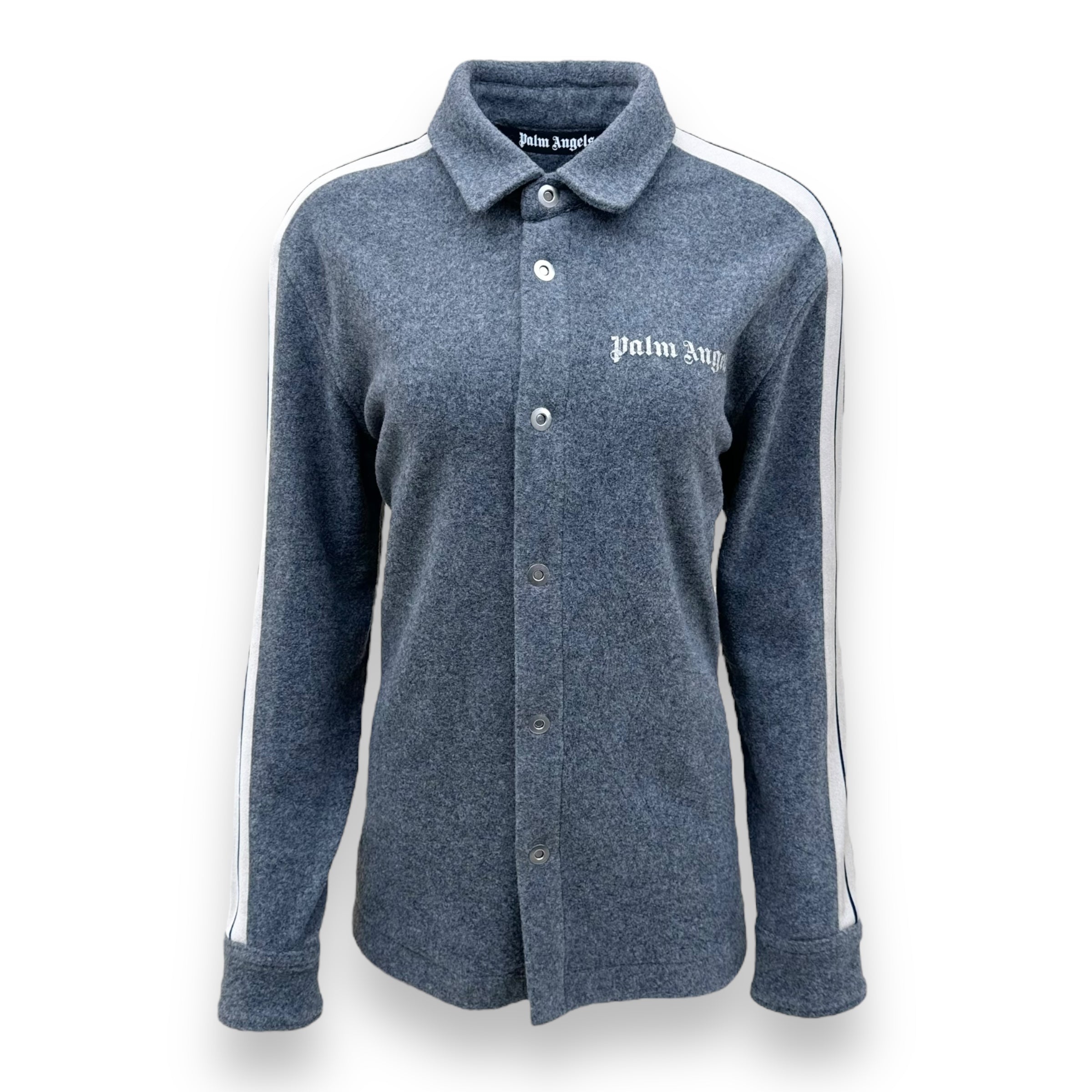 PALM ANGELS WOOL TRACK SHIRT GREY M