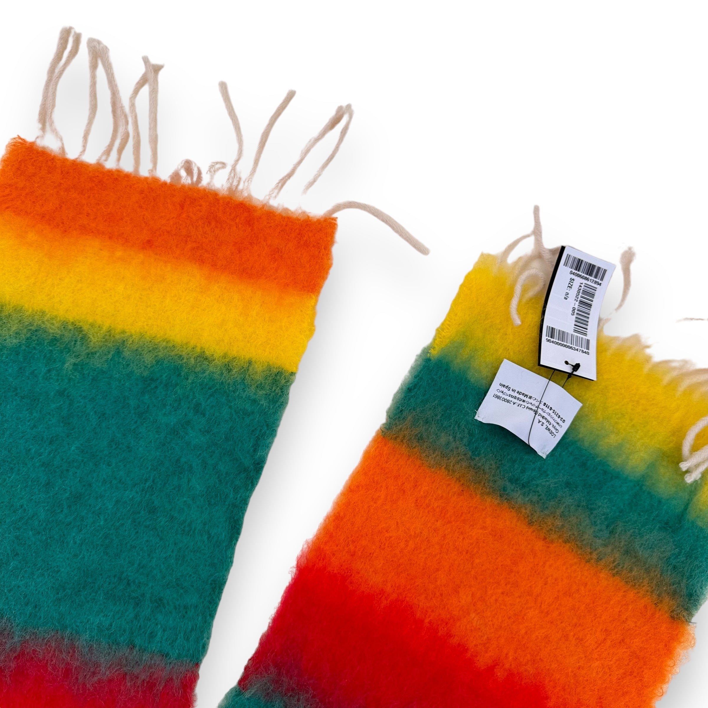 LOEWE STRIPED MOHAIR-WOOL SCARF MULTICOLOURED O/S