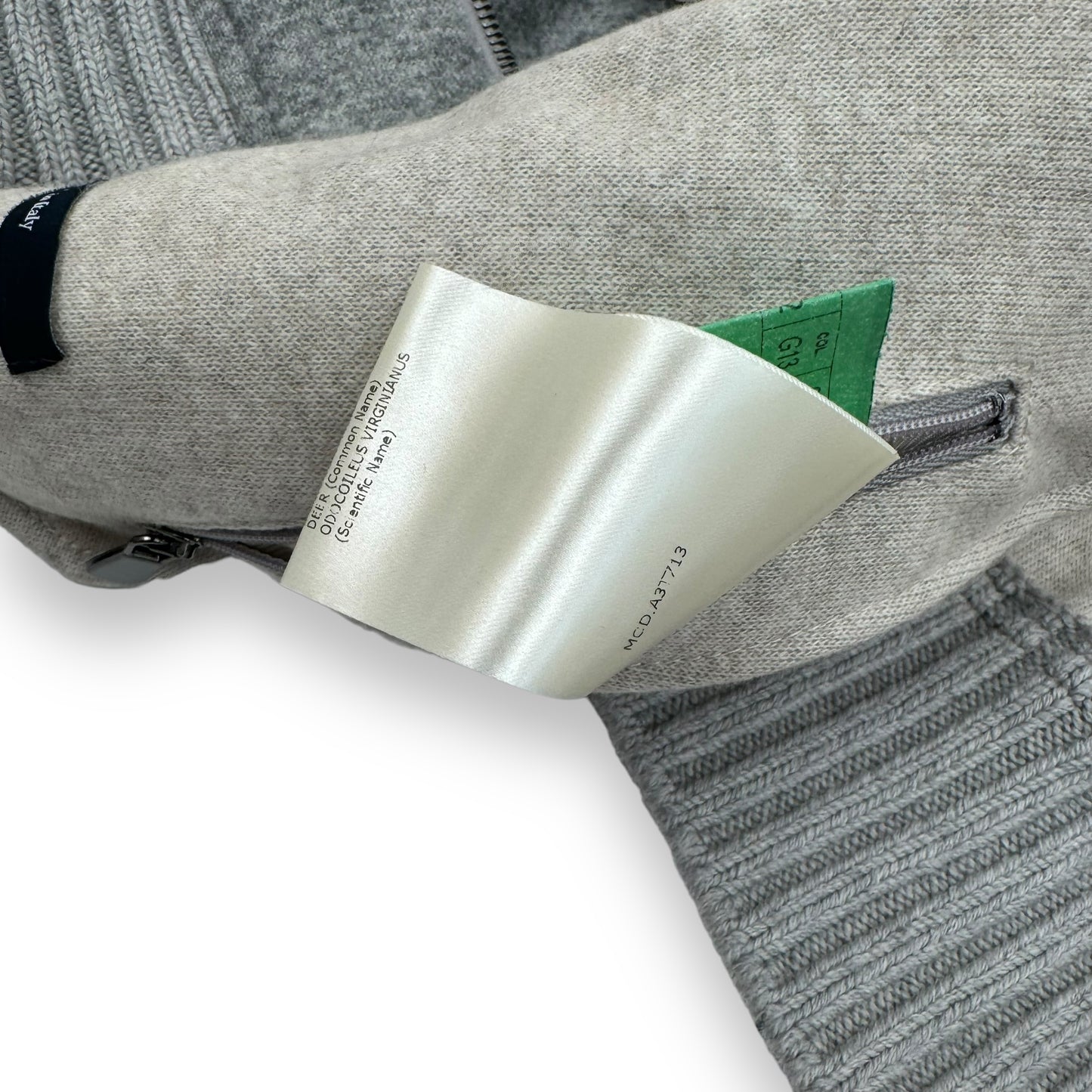 THOM SWEENEY CASHMERE BLEND BESPOKE ZIP-UP BOMBER JACKET GREY L