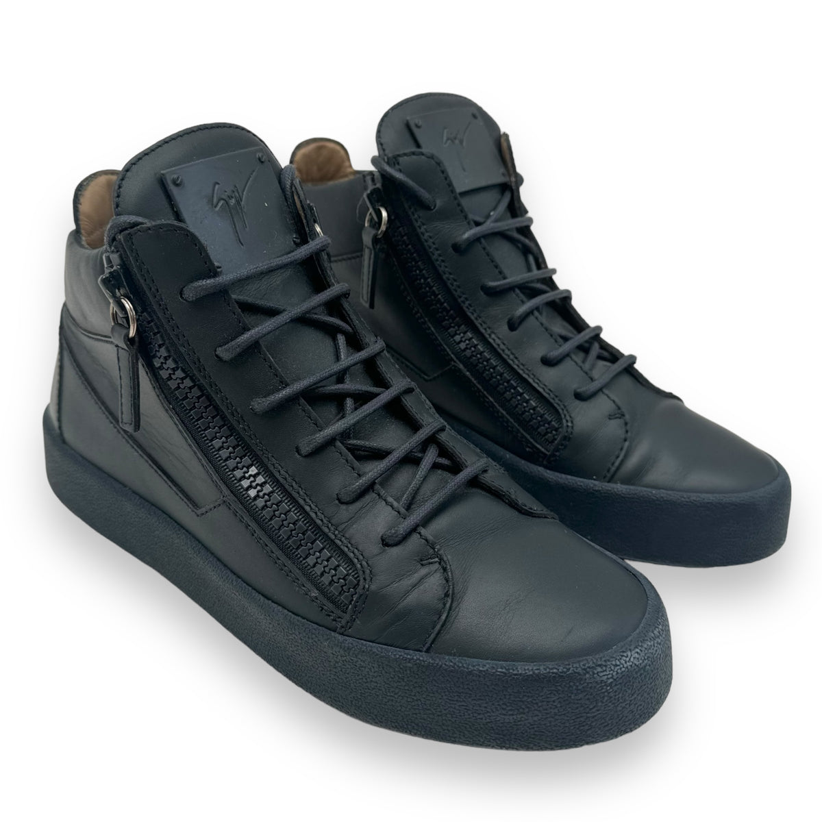 GIUSEPPE ZANOTTI HIGH TOP LEATHER SNEAKER NAVY UK5