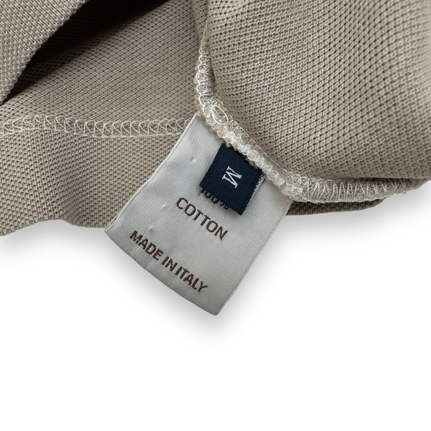 THOM SWEENEY LONG SLEEVE POLO SHIRT TAUPE M