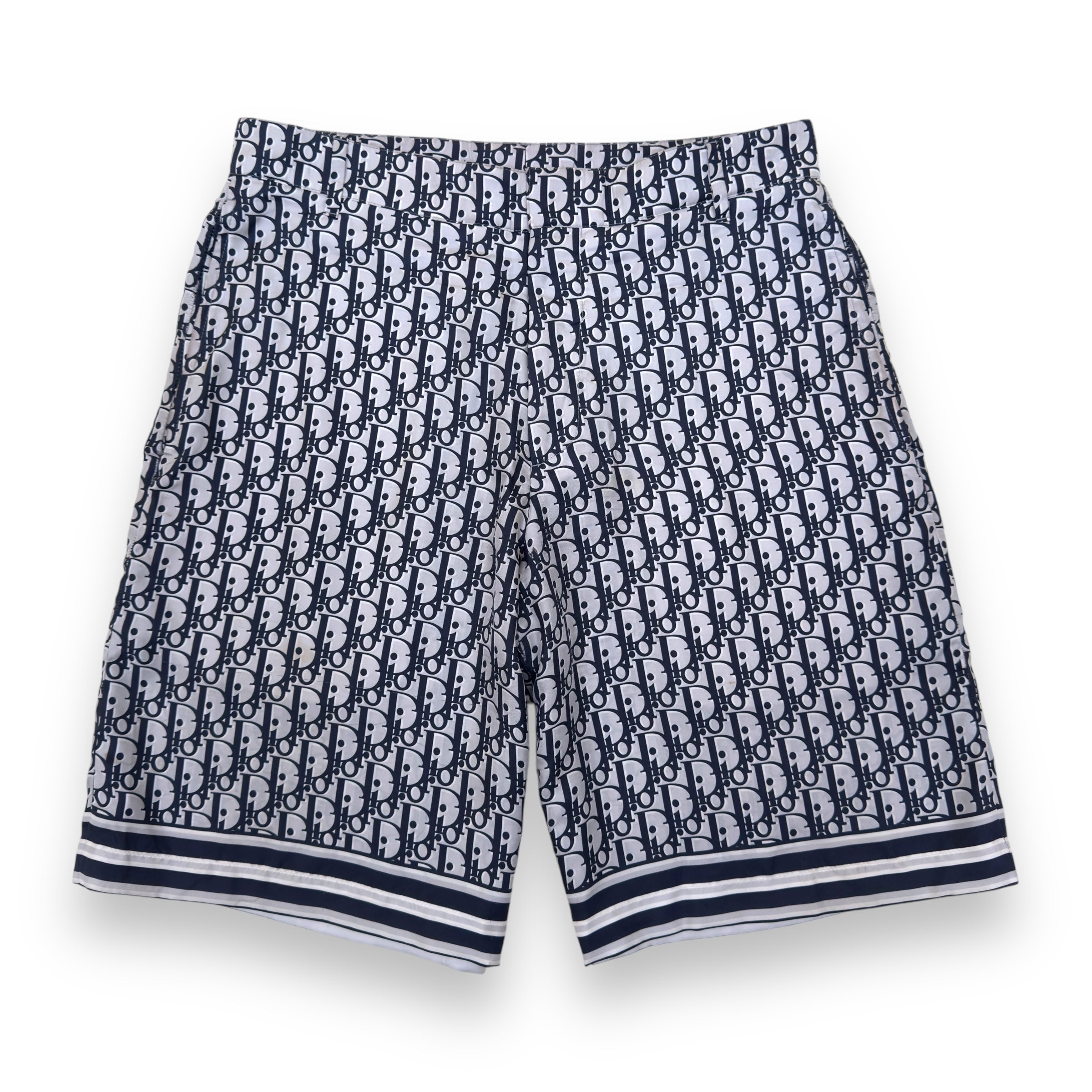 DIOR OBLIQUE BERMUDA SILK MONOGRAM SHORTS BLACK / GREY 46 / S