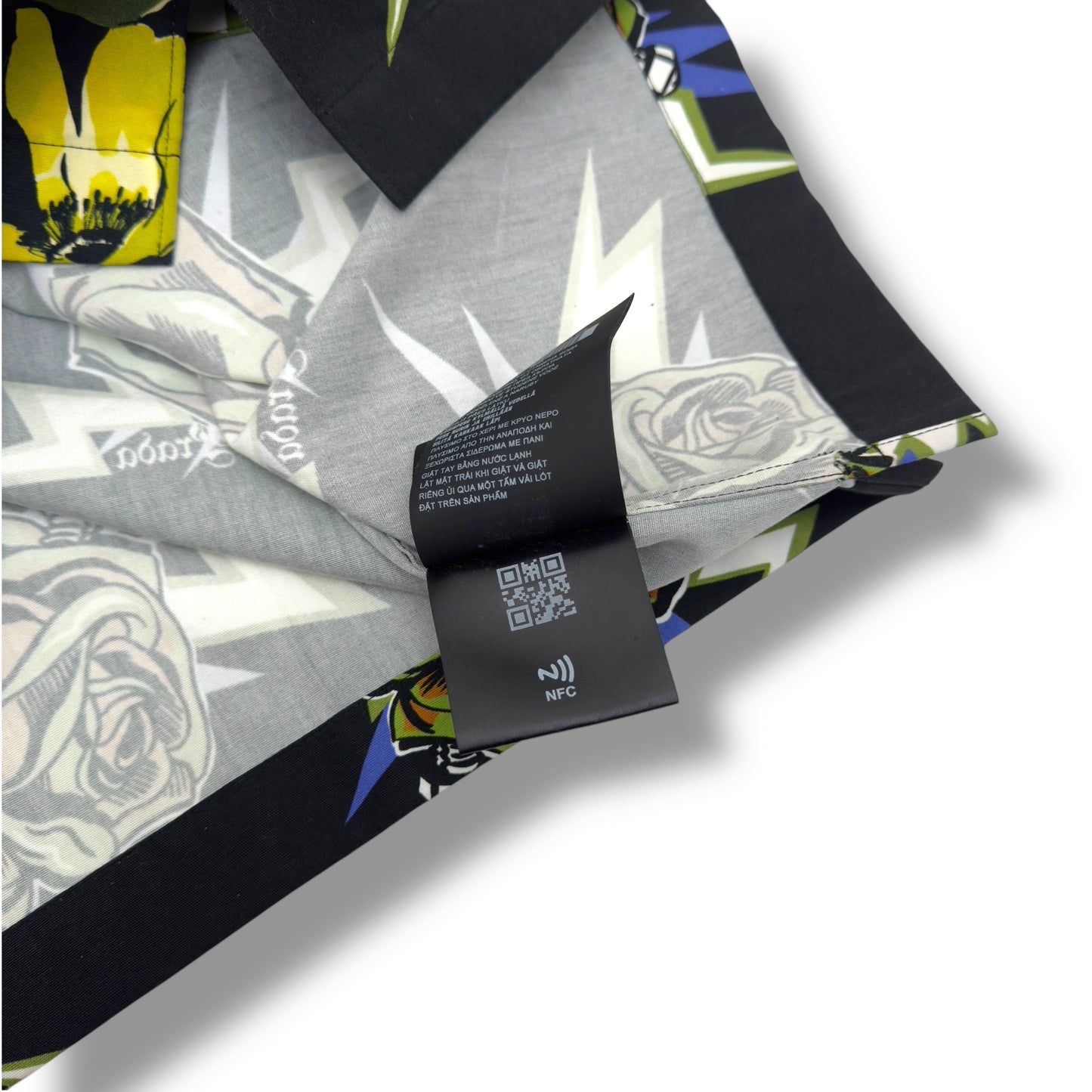 PRADA DOUBLE MATCH BOWLING SHIRT YELLOW / BLACK L