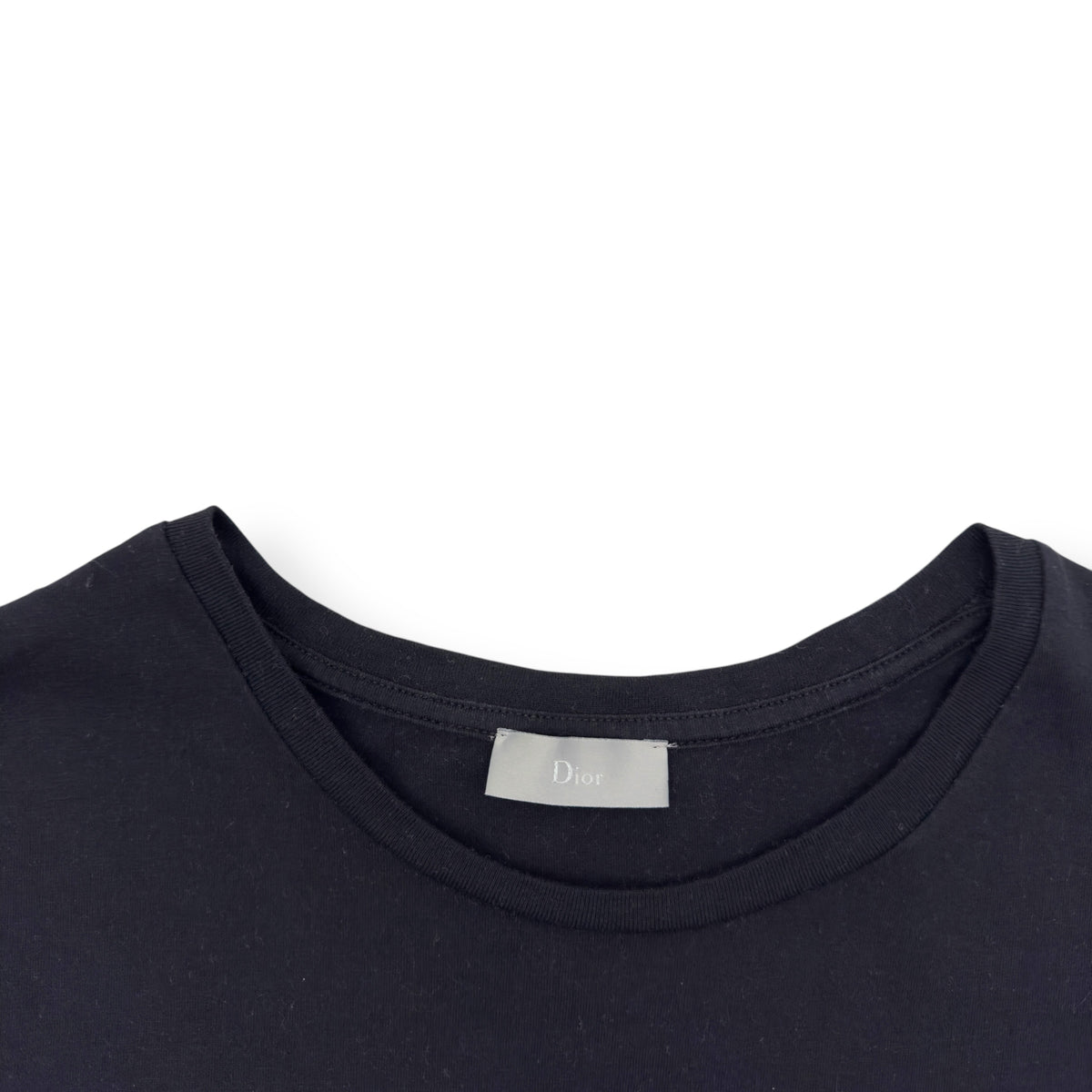 CHRISTIAN DIOR COTTON LOGO CREWNECK T-SHIRT BLACK / WHITE L
