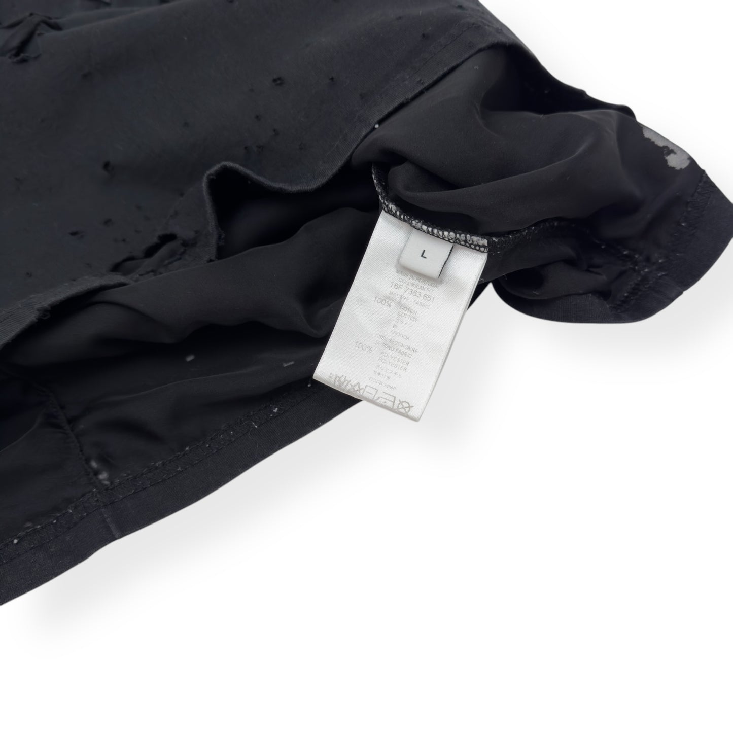 GIVENCHY DISTRESSED LOGO PRINT T-SHIRT BLACK L