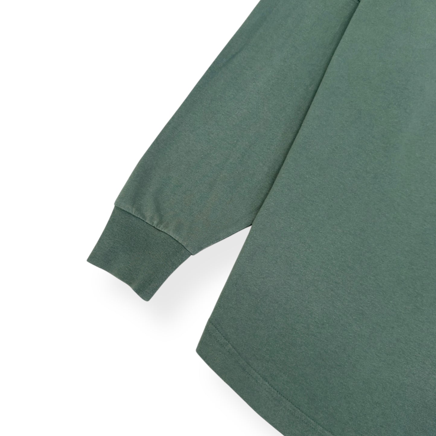 PALM ANGELS SERVICE ANNOUNCEMENT LONG SLEEVE COTTON T-SHIRT GREEN / WHITE XS