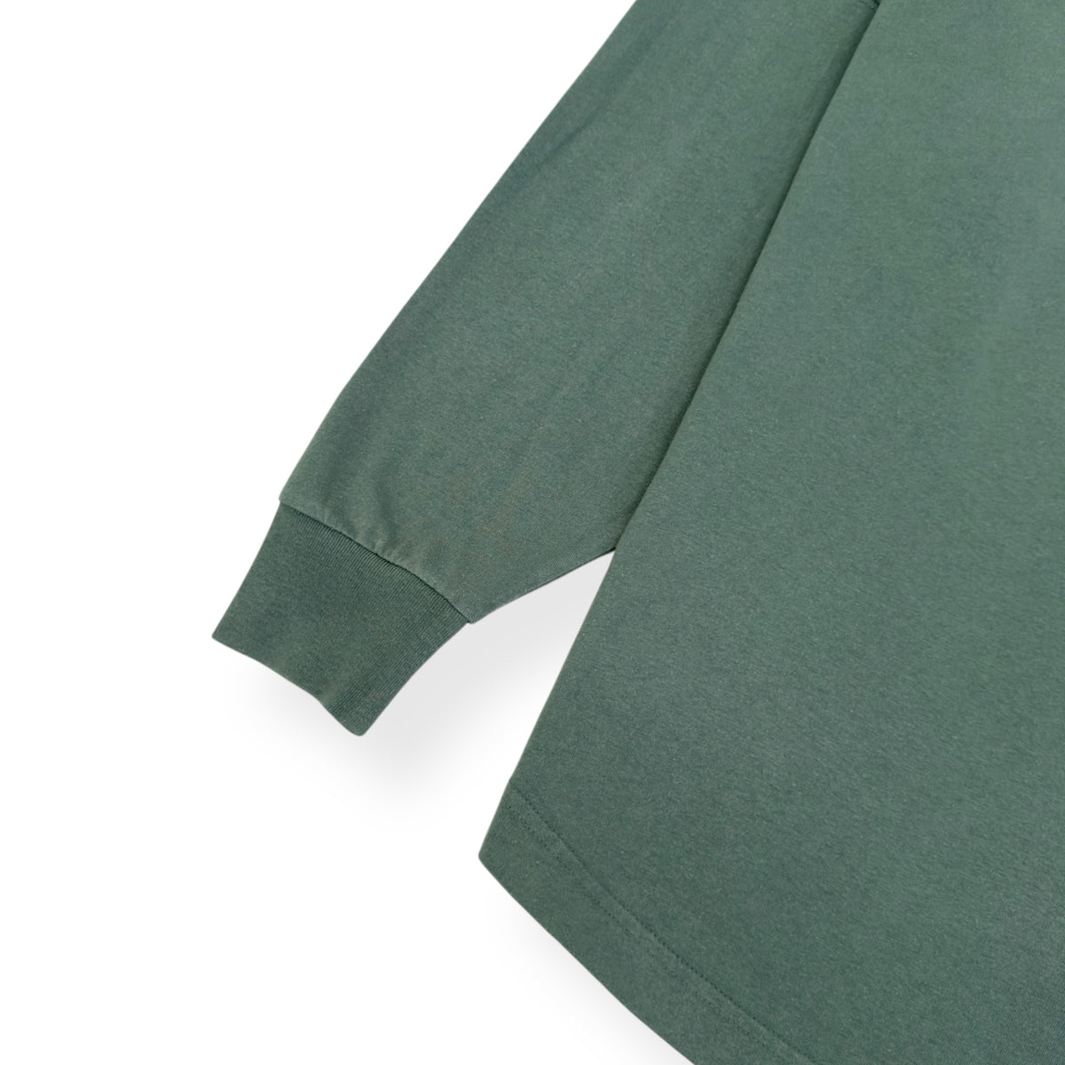 PALM ANGELS SERVICE ANNOUNCEMENT LONG SLEEVE COTTON T-SHIRT GREEN / WHITE XS