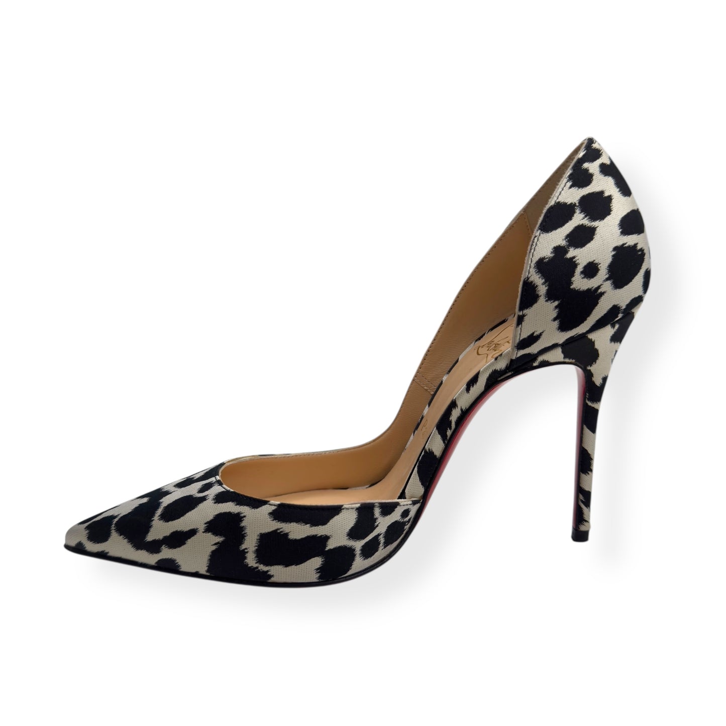 CHRISTIAN LOUBOUTIN PONY HAIR ANIMAL PRINT PUMPS BLACK / WHITE / RED 36 / UK3