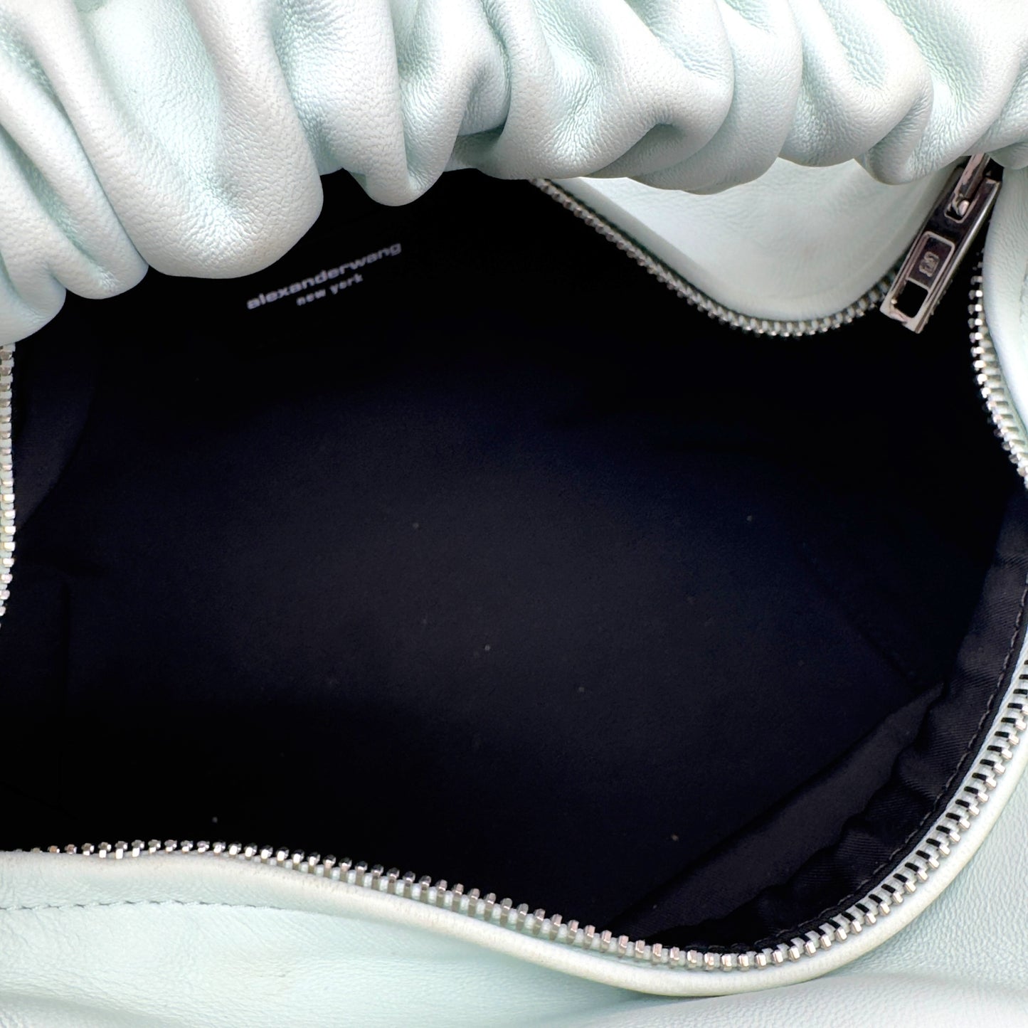 ALEXANDER WANG SCRUNCHIE TOP HANDLE BAG BLUE S