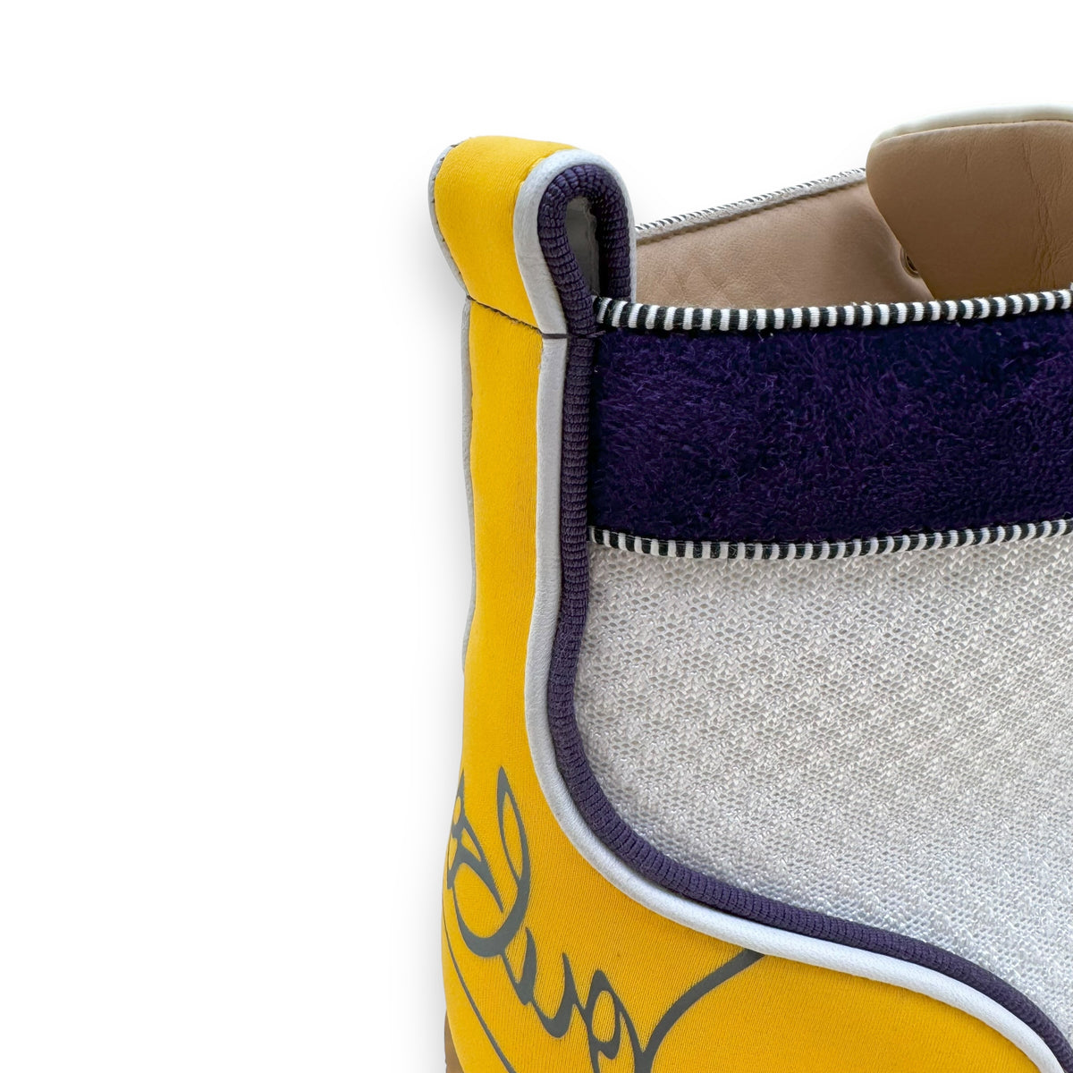 CHRISTIAN LOUBOUTIN ‘LAKERS’ SPIKE HIGH TOP SNEAKER ‘PURPLE YELLOW’ UK9