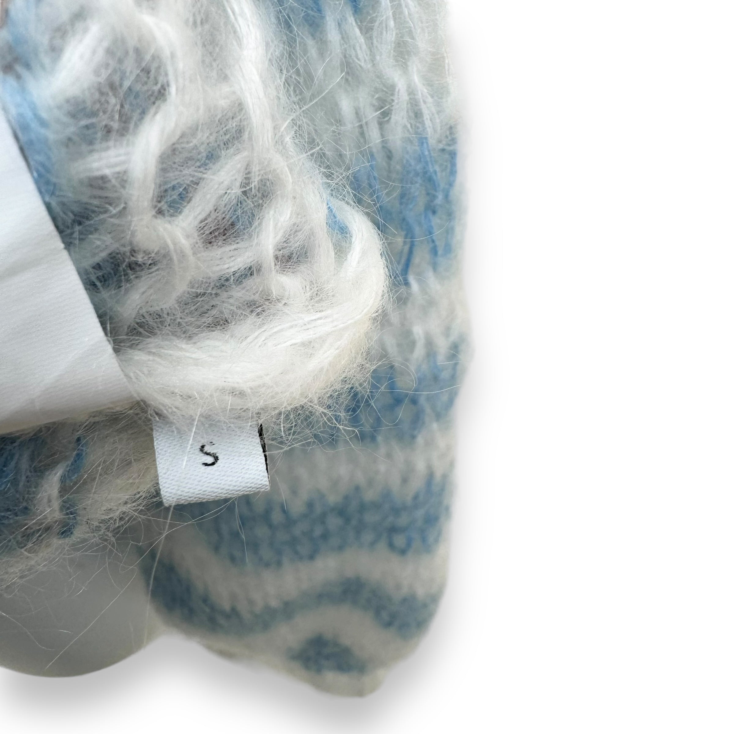LOEWE MOHAIR ANAGRAM KNITTED SWEATER BLUE / WHITE S