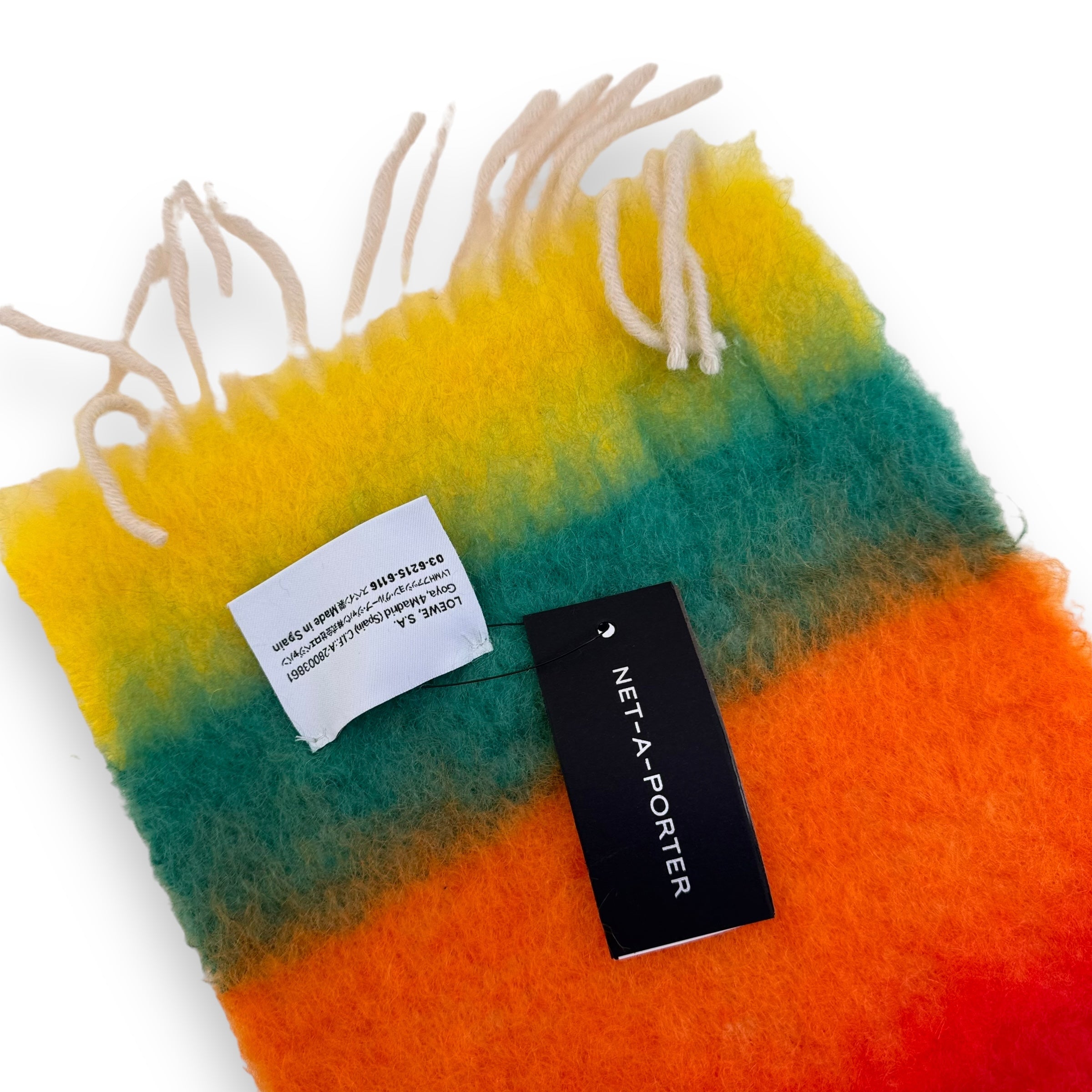 LOEWE STRIPED MOHAIR-WOOL SCARF MULTICOLOURED O/S