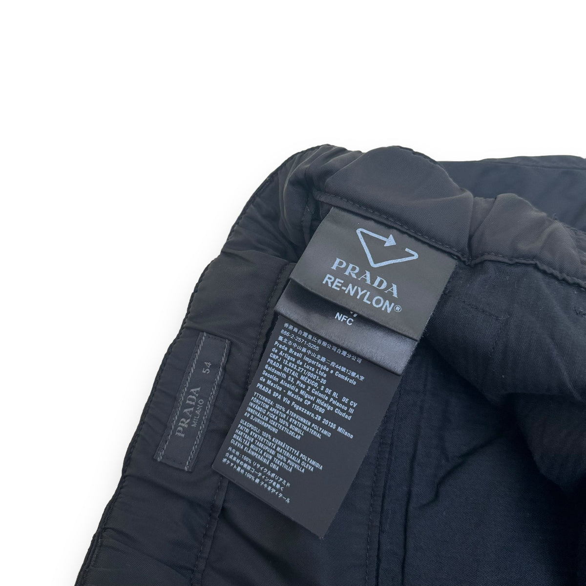 PRADA RE-NYLON GABARDINE TROUSERS BLACK XL