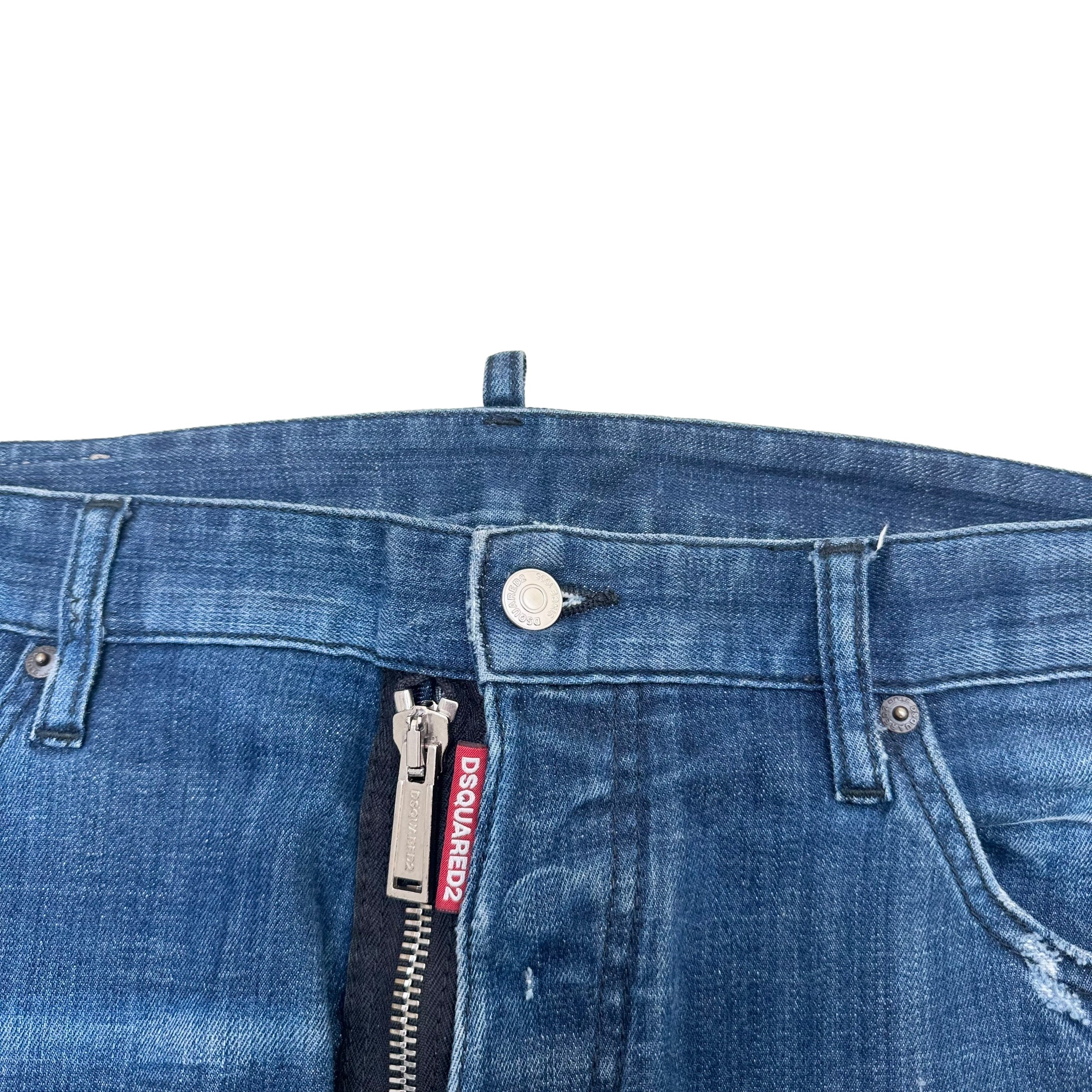 DSQUARED2 DISTRESSED DENIM JEANS BLUE XL