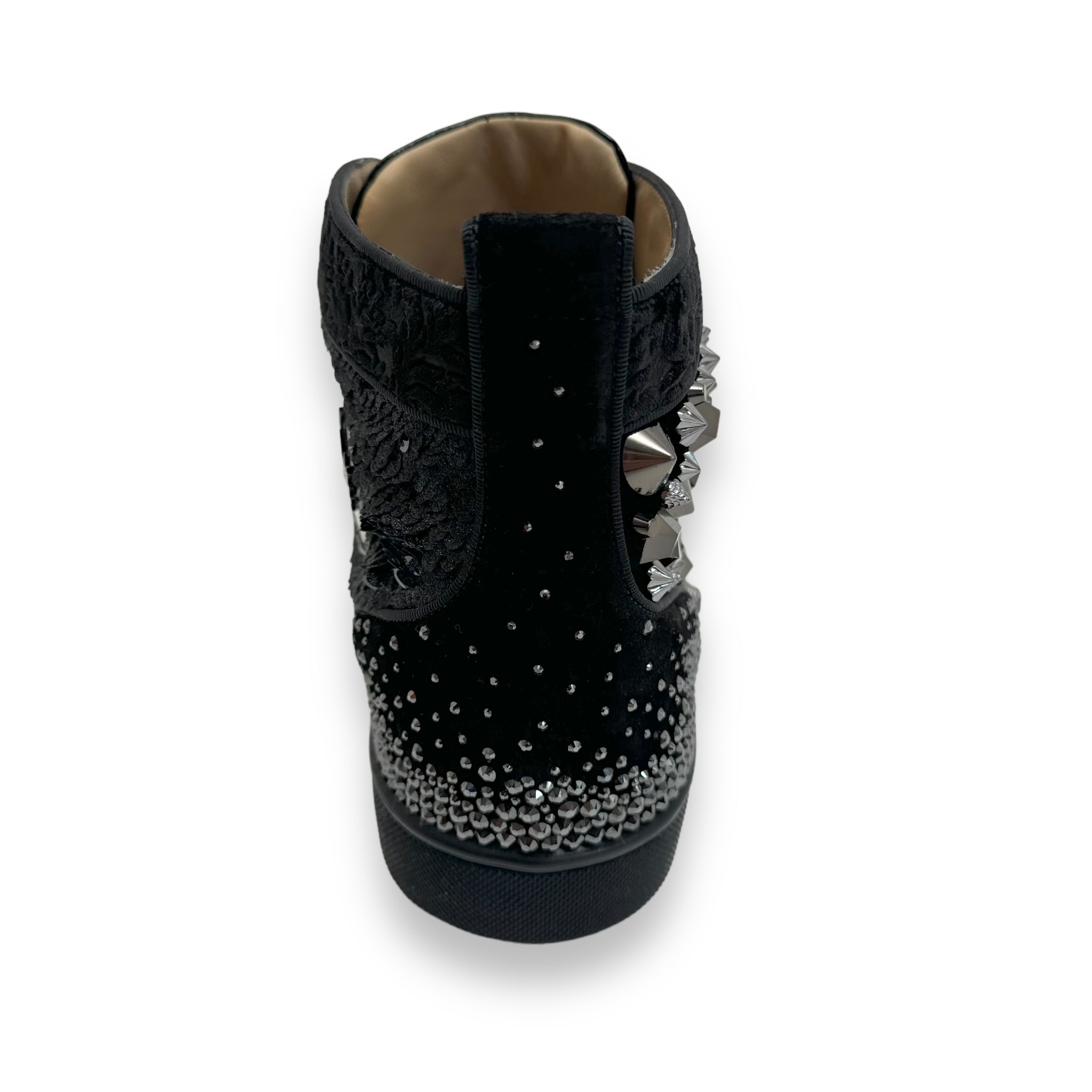 CHRISTIAN LOUBOUTIN SUEDE / LEATHER / VELVET CRYSTAL SNEAKER UK11