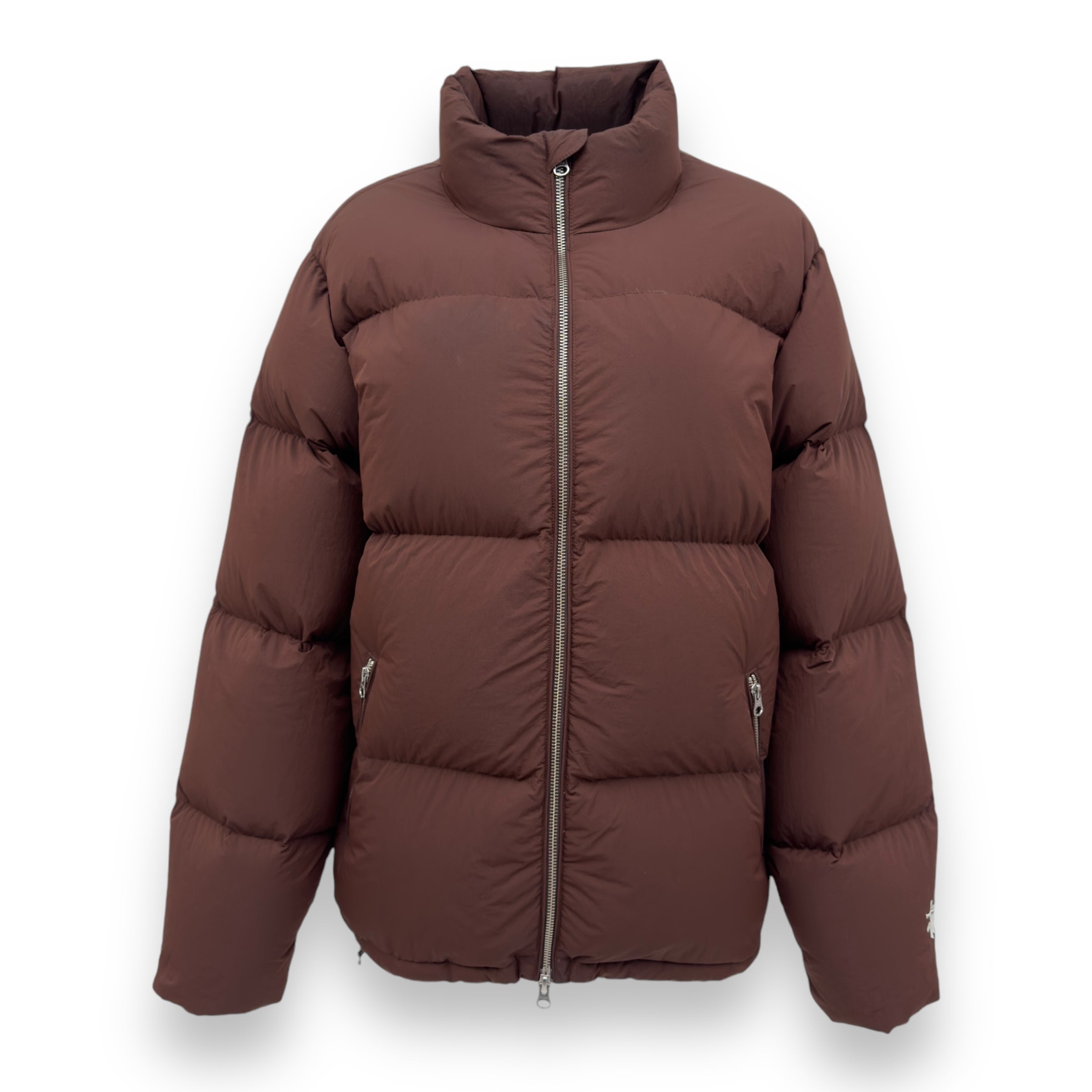 STÜSSY NYLON DOWN PUFFER JACKET BROWN M