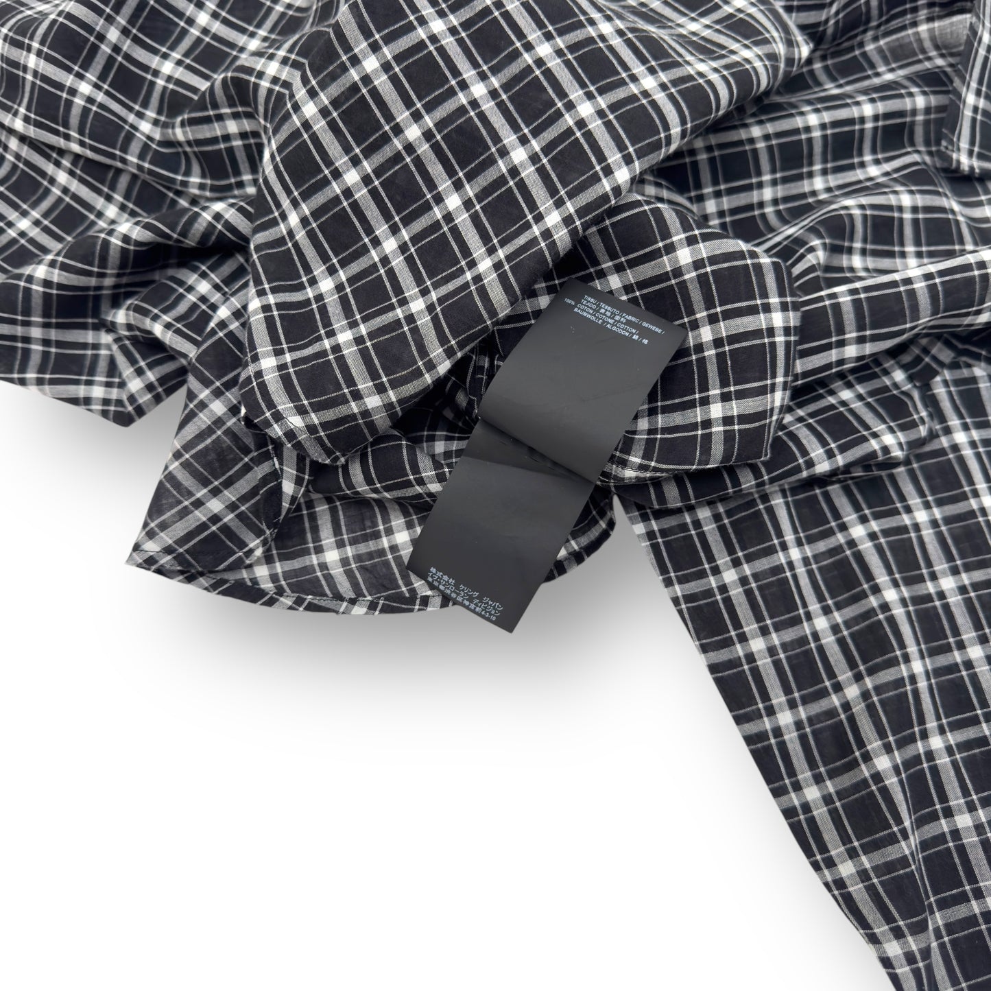 SAINT LAURENT CHECKED SHIRT BLACK / WHITE M