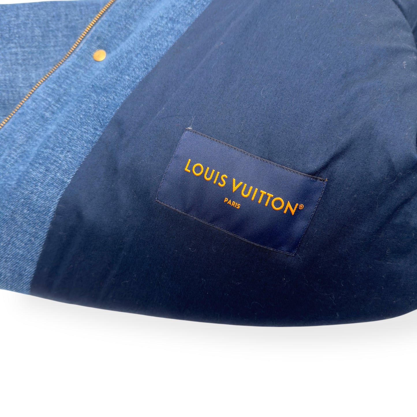 LOUIS VUITTON MONOGRAM PADDED DENIM JACKET INDIGO FR52 / L