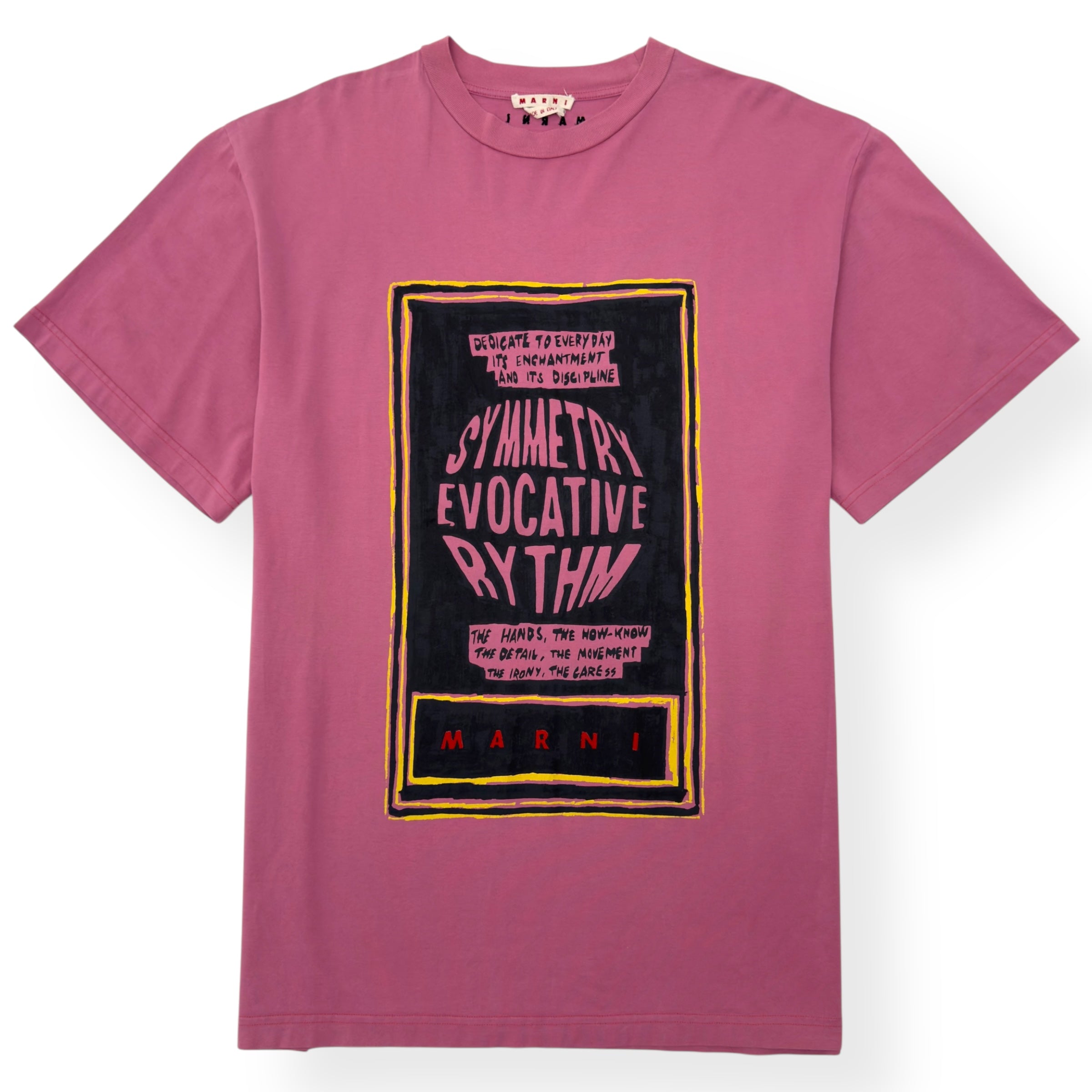 MARNI COTTON PRINT T-SHIRT PINK XXL / 54