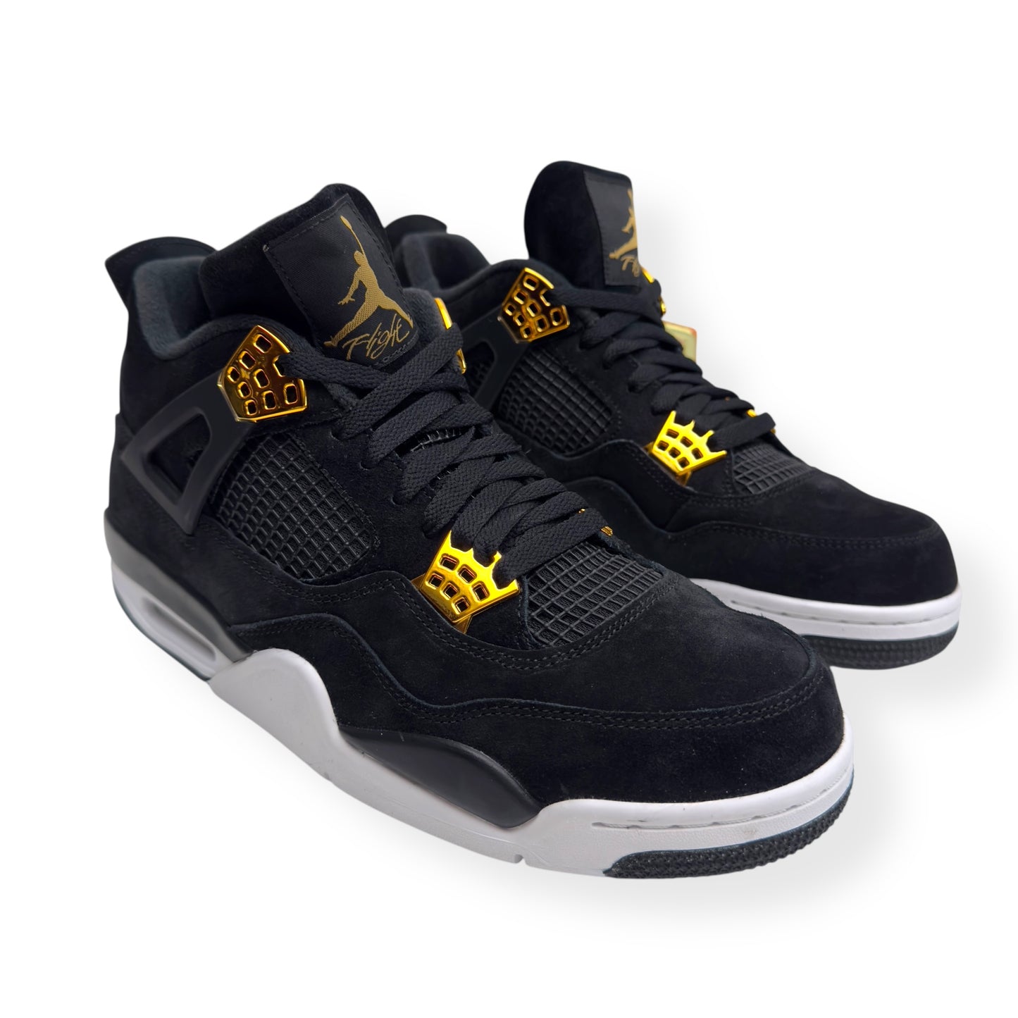 AIR JORDAN 4 RETRO GS SNEAKER ROYALTY BLACK / GOLD UK9.5