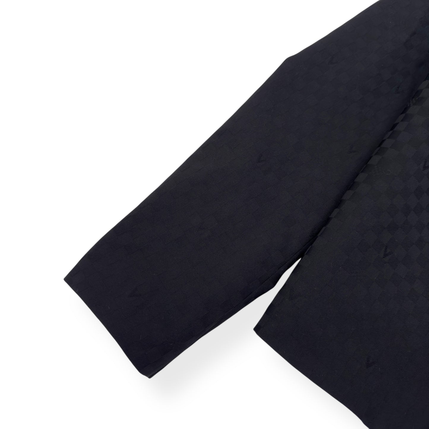 LOUIS VUITTON DAMIER OPEN COLLAR WOOL JACKET BLACK 48 / S
