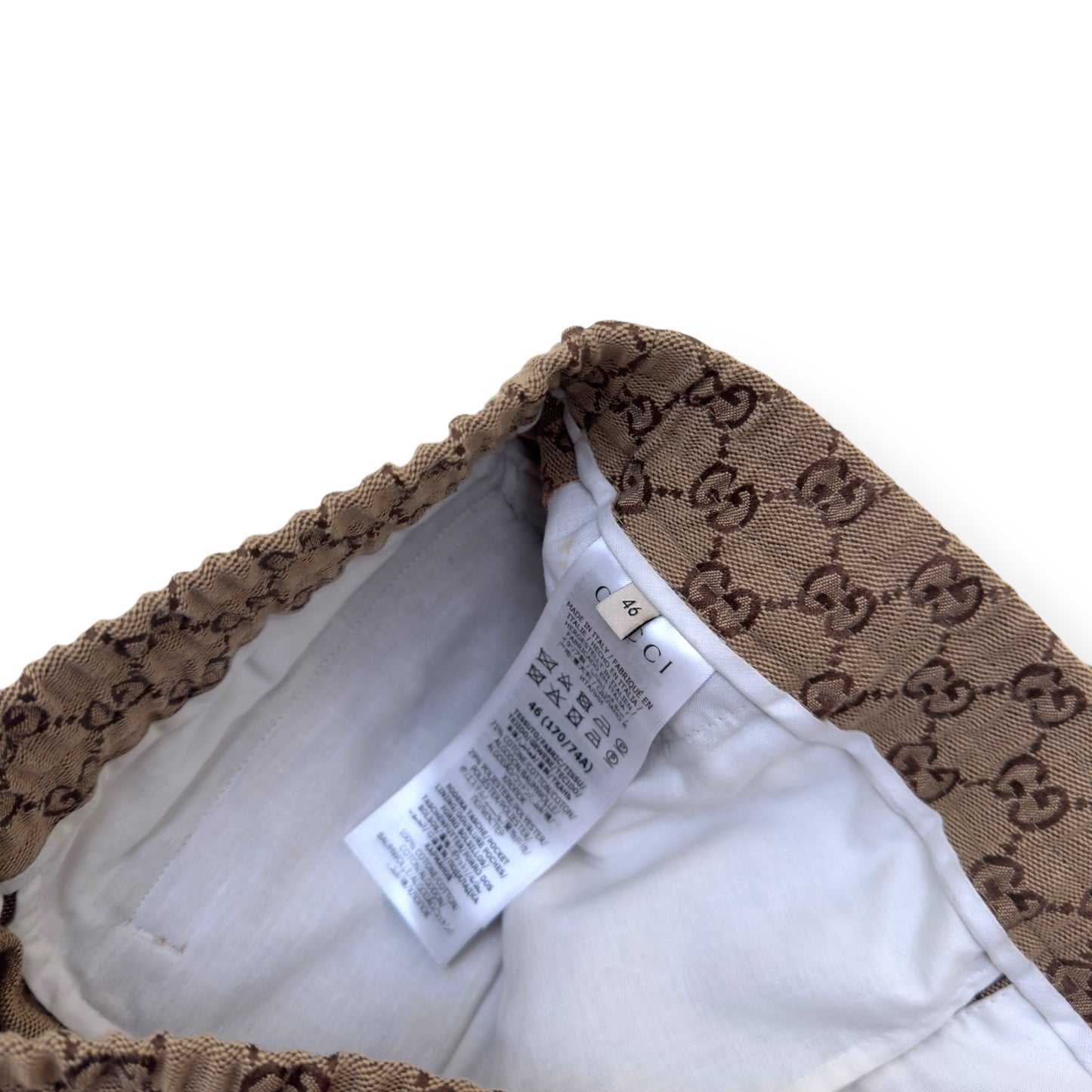 GUCCI GG COTTON CANVAS TROUSERS BEIGE 46 / S