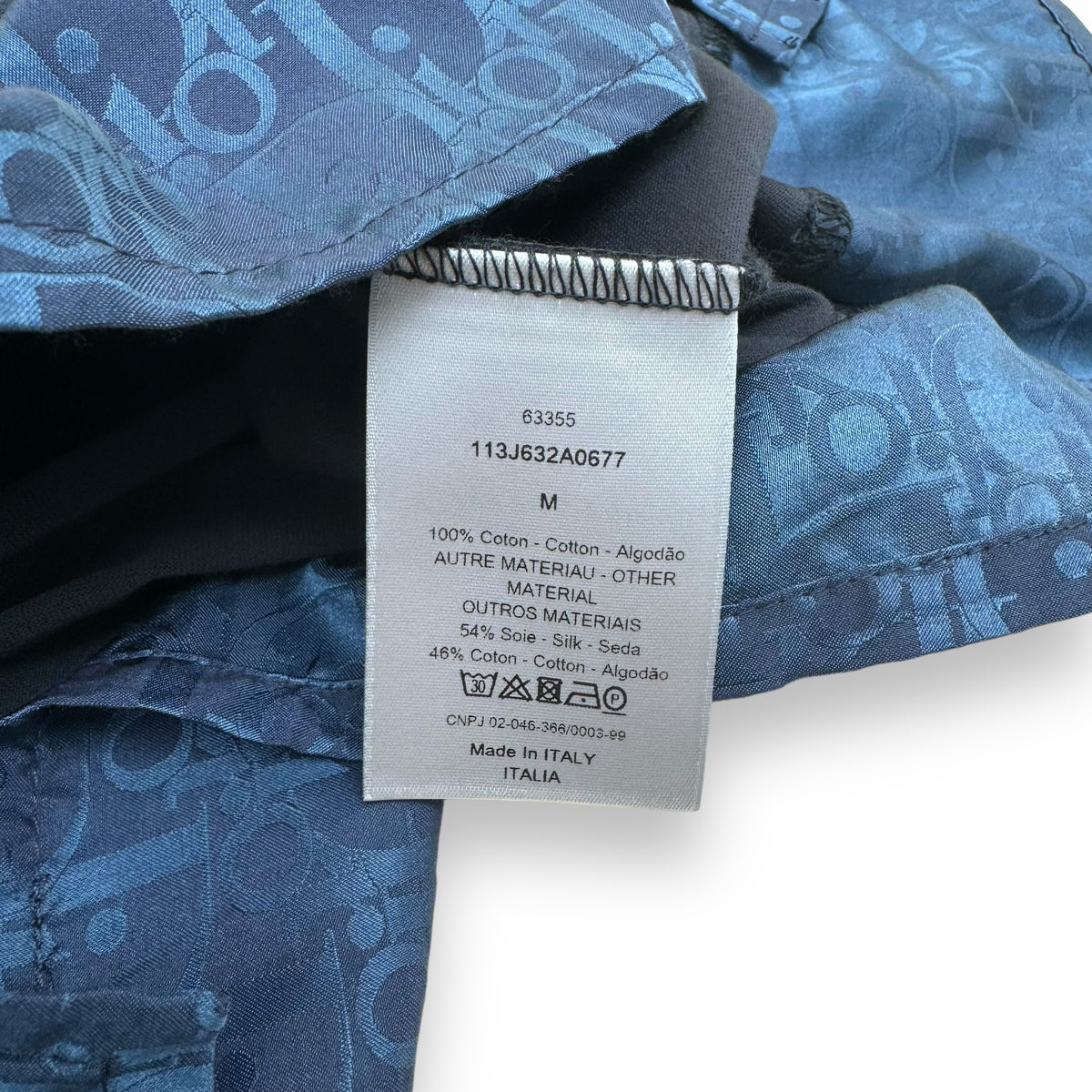 DIOR OBLIQUE LAYERED T-SHIRT NAVY M