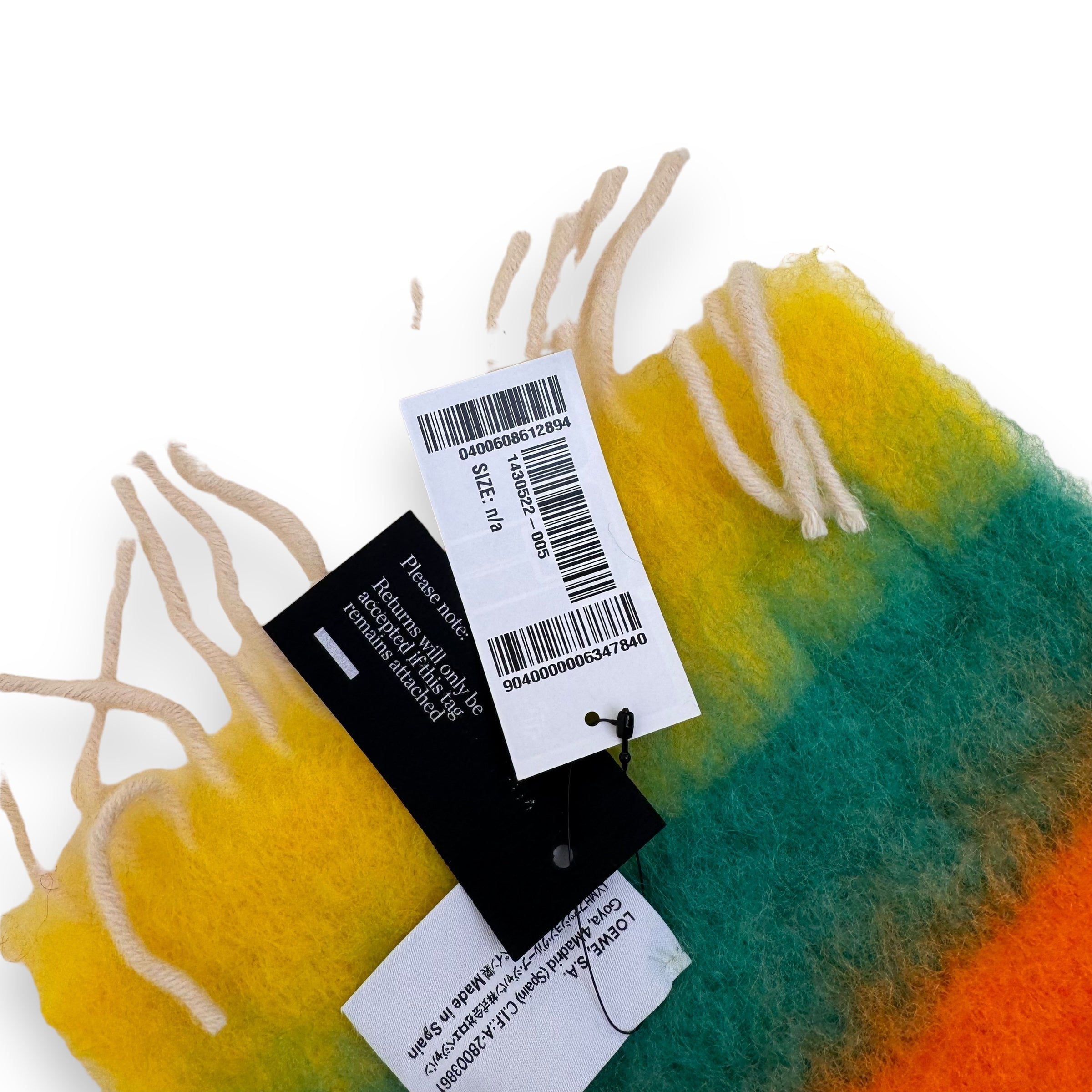 LOEWE STRIPED MOHAIR-WOOL SCARF MULTICOLOURED O/S