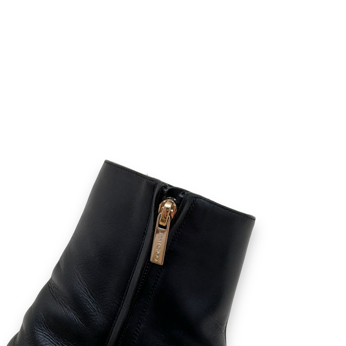 JIMMY CHOO MINORI LEATHER ANKLE BOOTS BLACK UK5