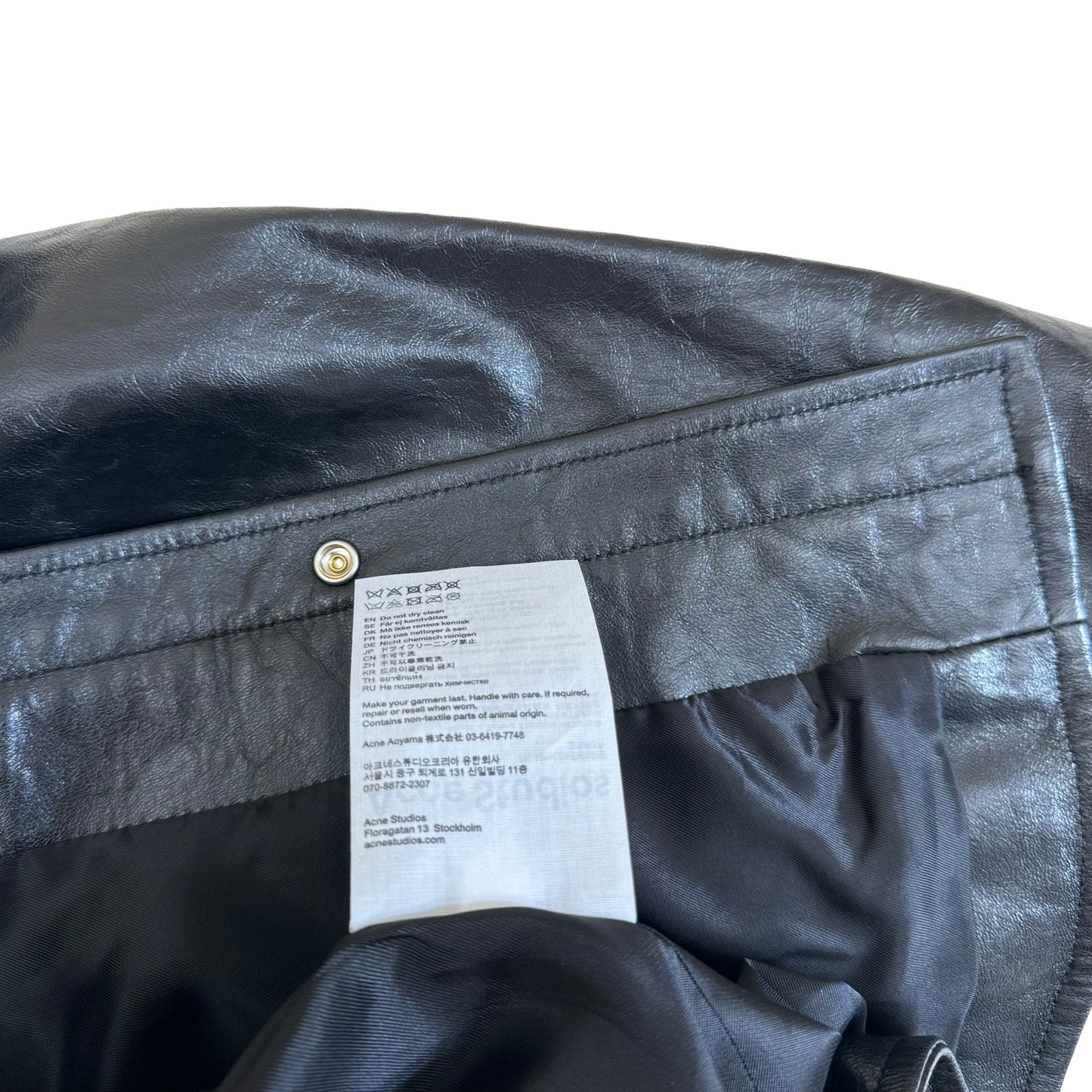 ACNE STUDIOS OVERSIZED LEATHER SHIRT JACKET BLACK M