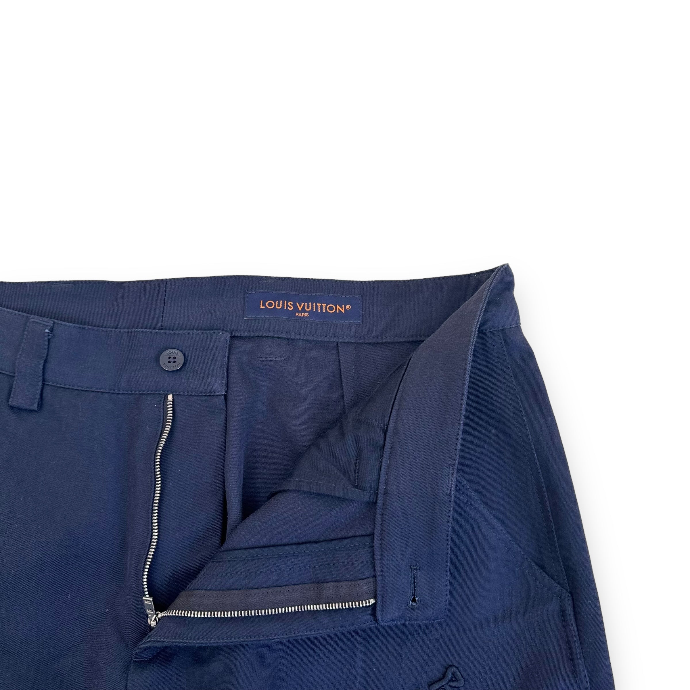 LOUIS VUITTON LVSE PANELLED CARGO PANTS NAVY L