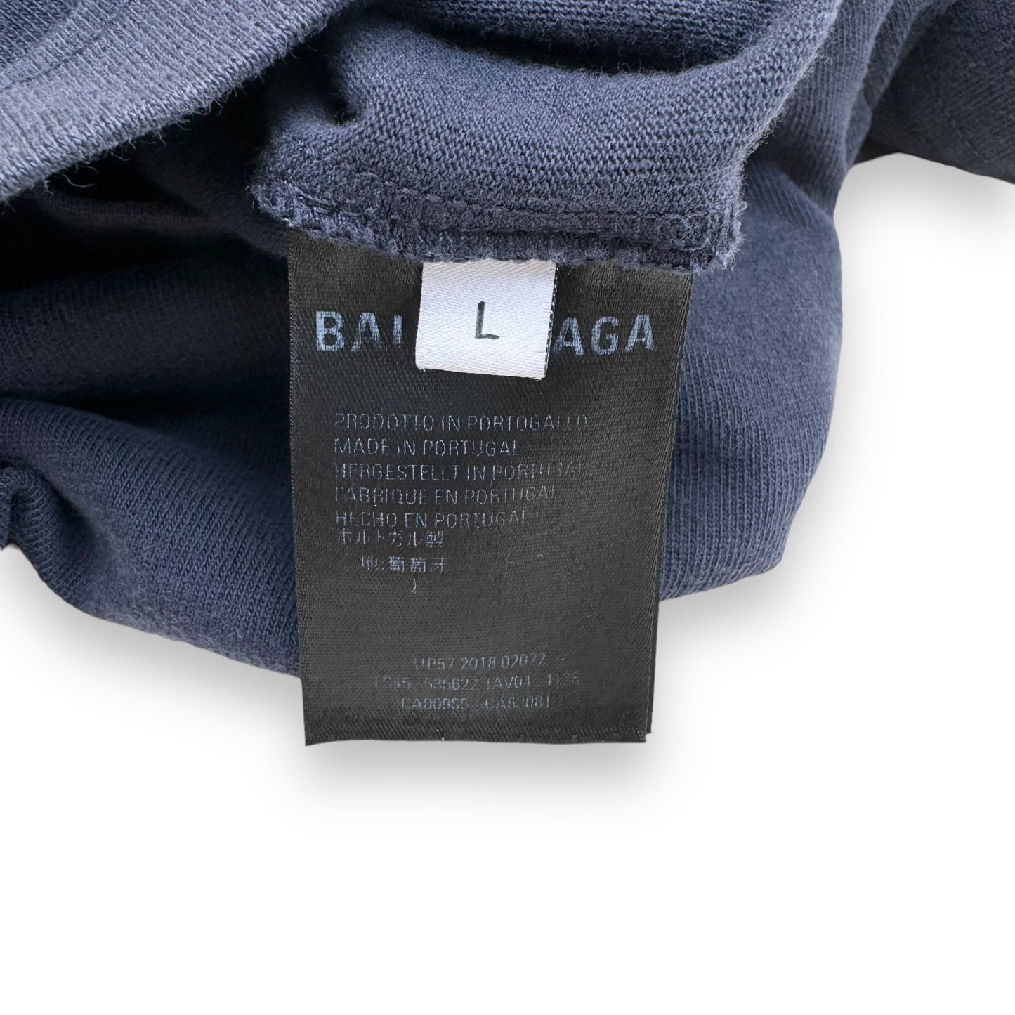 BALENCIAGA WRATH LOGO PRINT T-SHIRT NAVY L