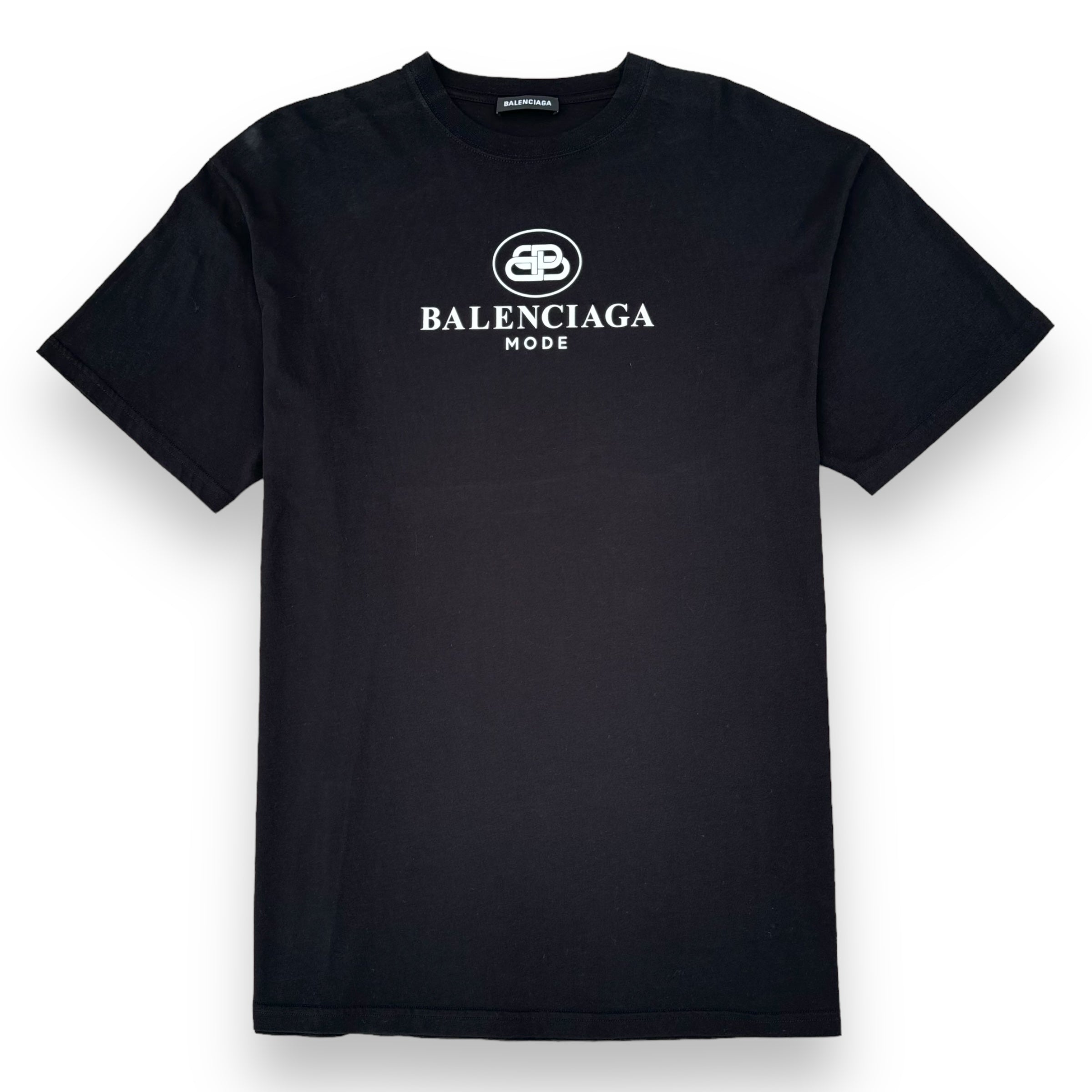 BALENCIAGA BB MODE COTTON T-SHIRT BLACK / WHITE M