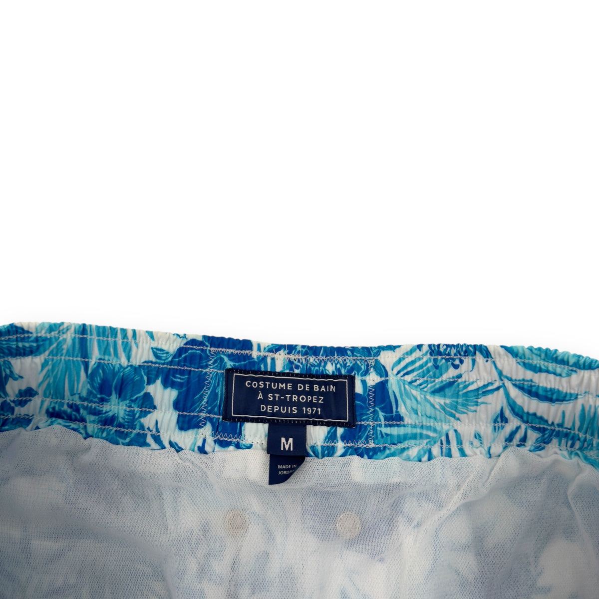VILEBREQUIN MOORISE TROPICAL PRINT SWIM SHORTS BLUE / WHITE M
