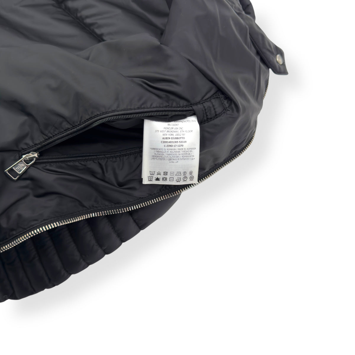 MONCLER AUBIN QUILTED SHELL DOWN JACKET BLACK 3 / M