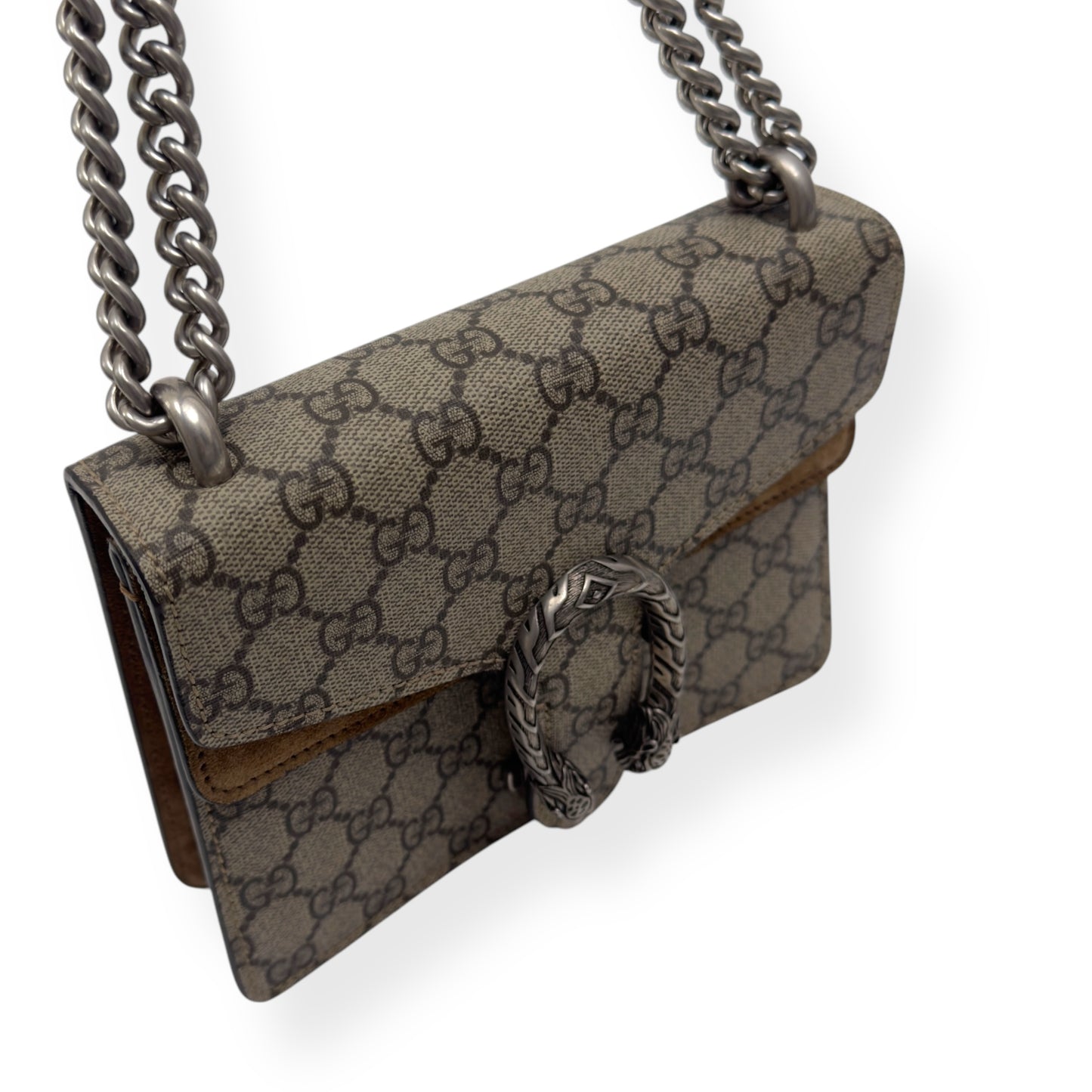 GUCCI GG SUPREME MONOGRAM DIONYSUS CANVAS SHOULDER BAG BEIGE S
