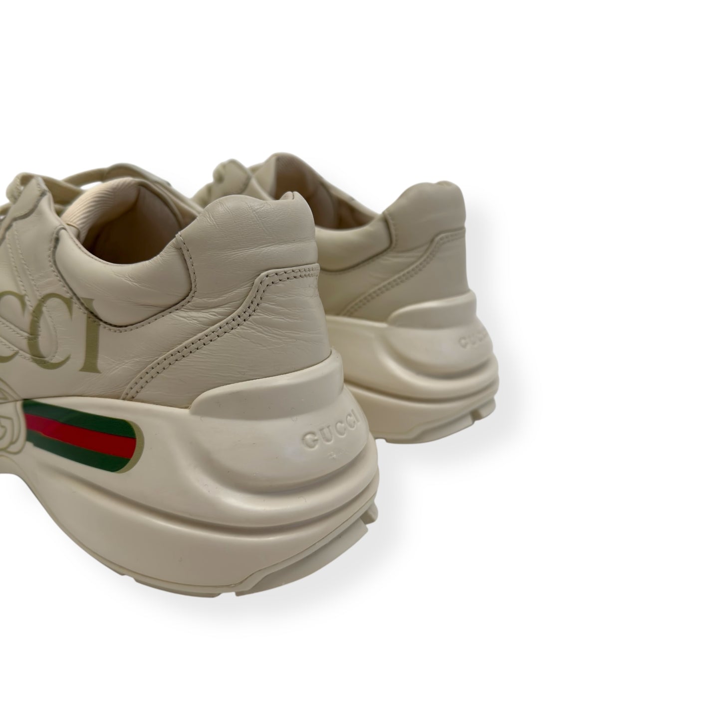 GUCCI RHYTON VINTAGE LOGO SNEAKER IVORY / RED UK6