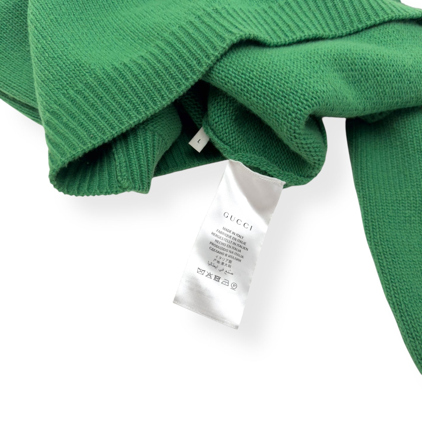 GUCCI ‘BLIND FOR LOVE’ SNAKE SWEATER GREEN / YELLOW / RED L