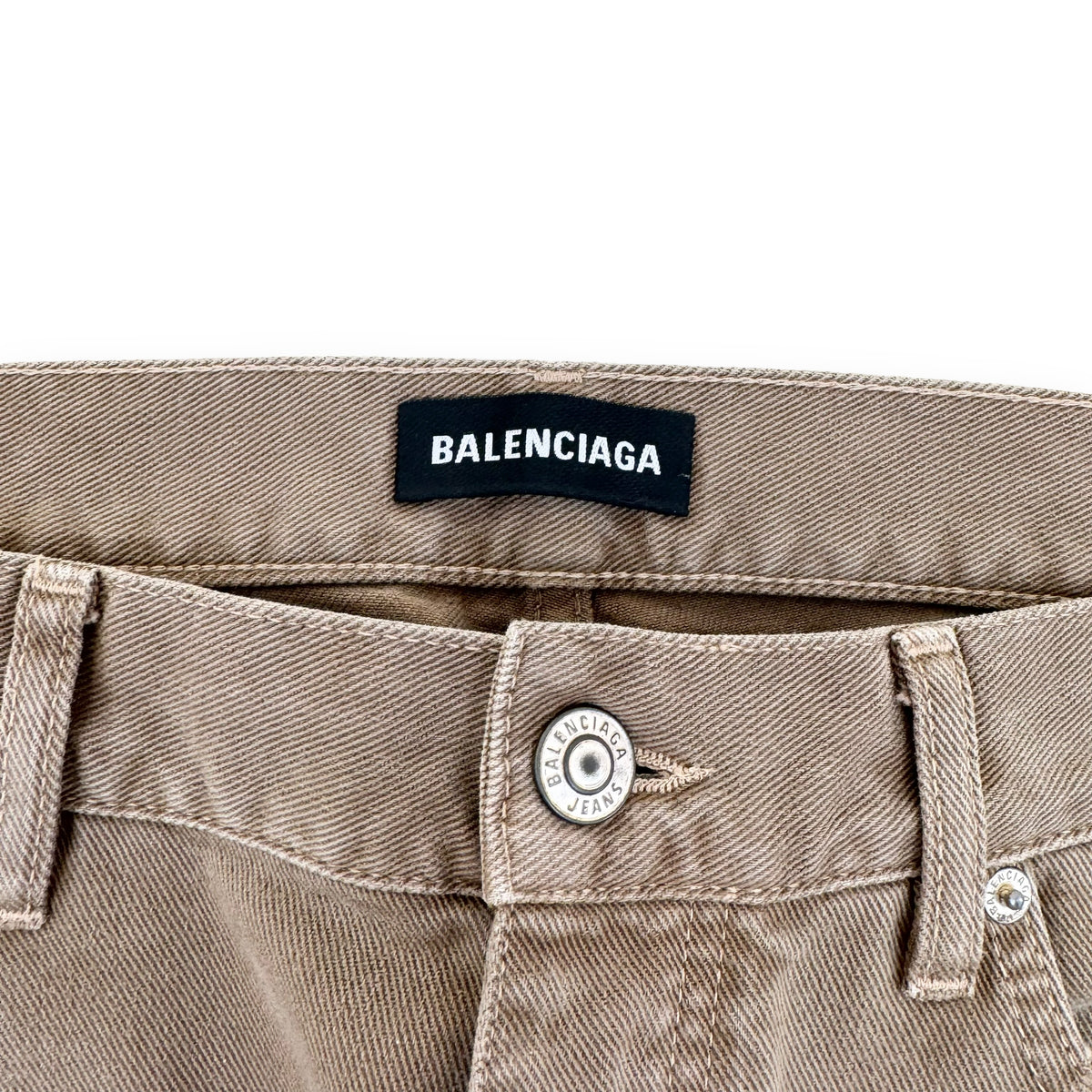 BALENCIAGA STRAIGHT LEG DENIM JEANS OLIVE / KHAKI 32”