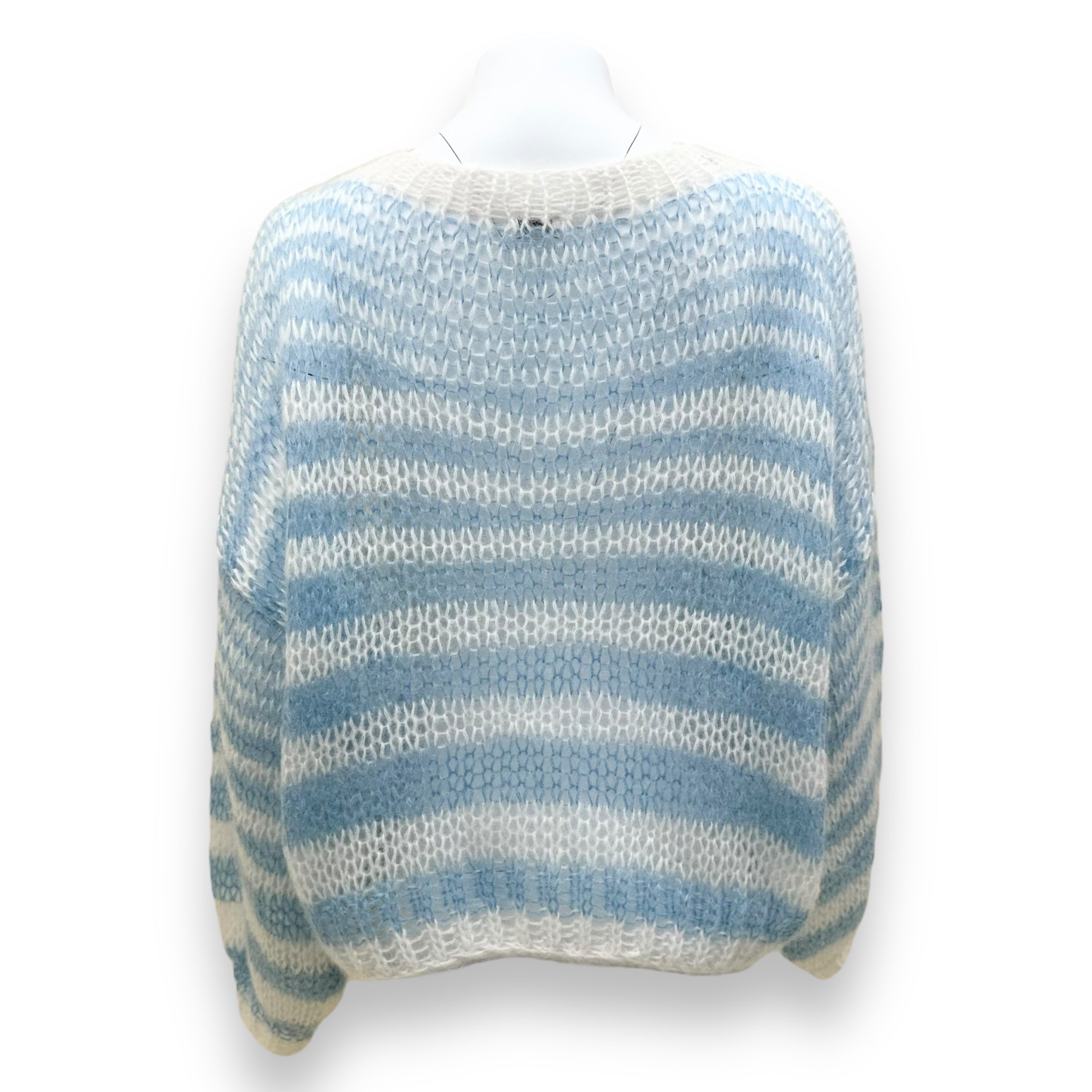 LOEWE MOHAIR ANAGRAM KNITTED SWEATER BLUE / WHITE S