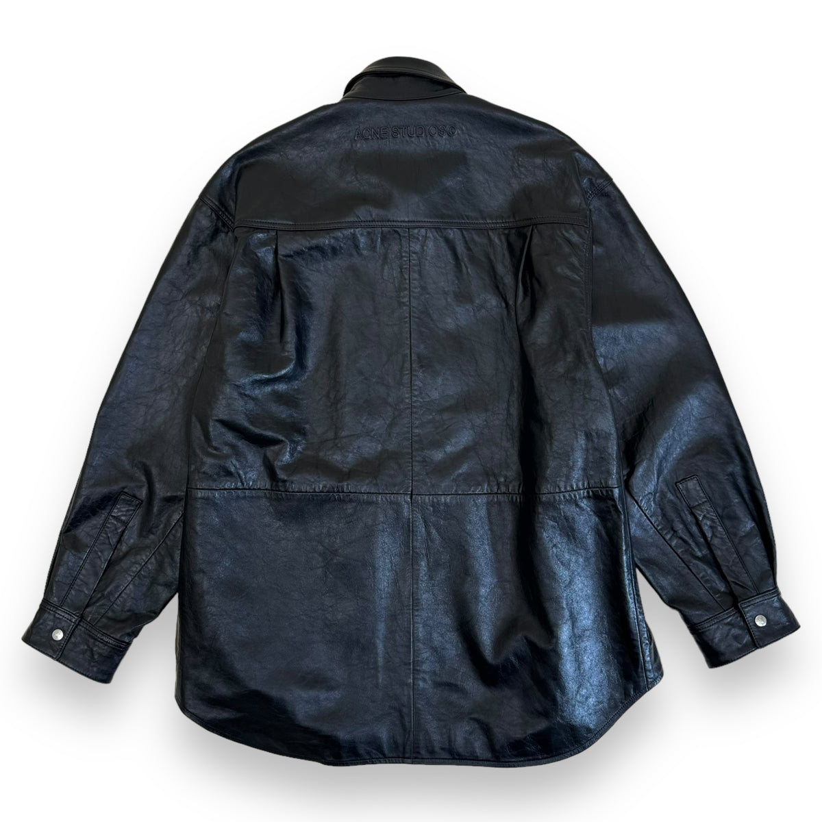 ACNE STUDIOS OVERSIZED LEATHER SHIRT JACKET BLACK M