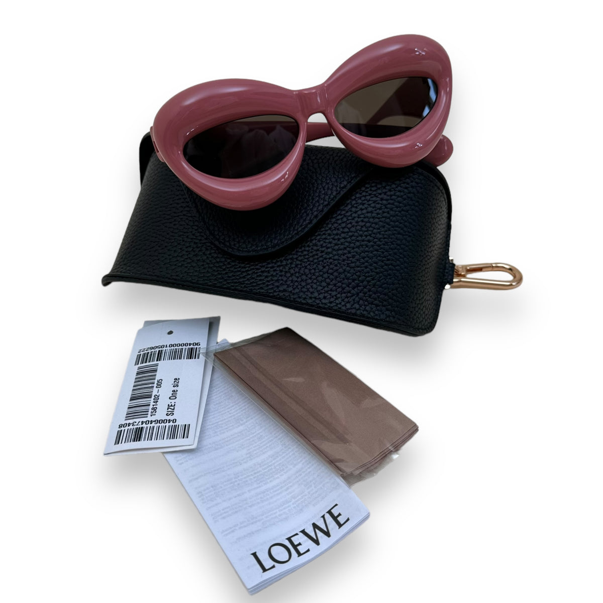 LOEWE INFLATED CATEYE NYLON SUNGLASSES PINK