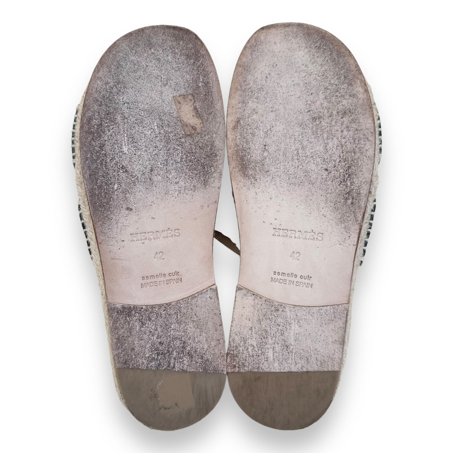 HERMES ANTIGUA ESPADRILLE VERT OLIVE UK8