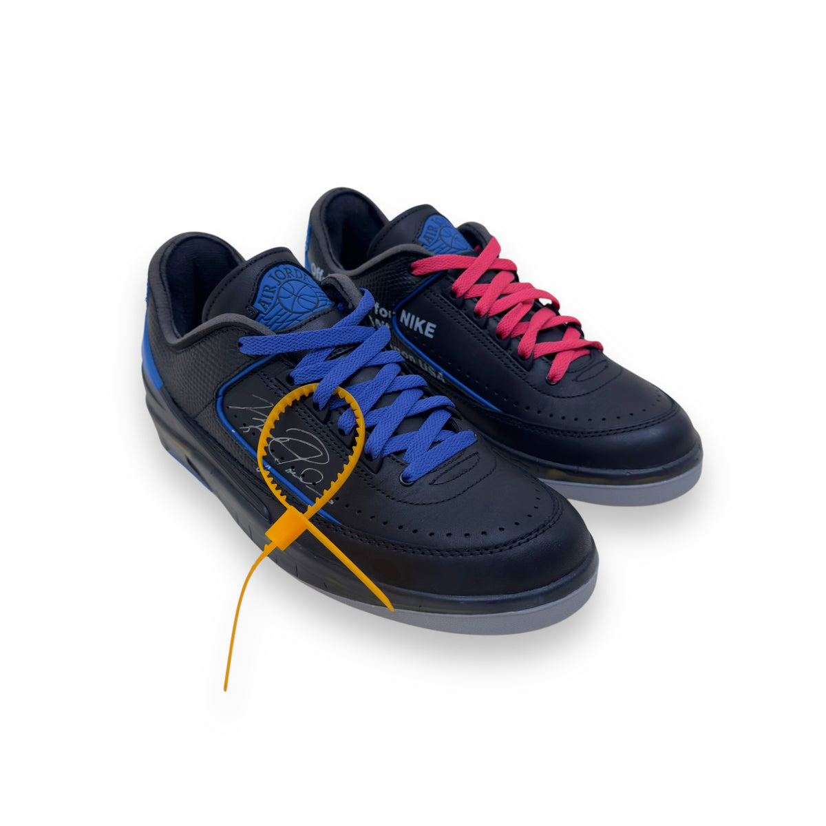 OFF-WHITE X AIR JORDAN 2 RETRO LOW SP SNEAKER BLACK / BLUE UK8