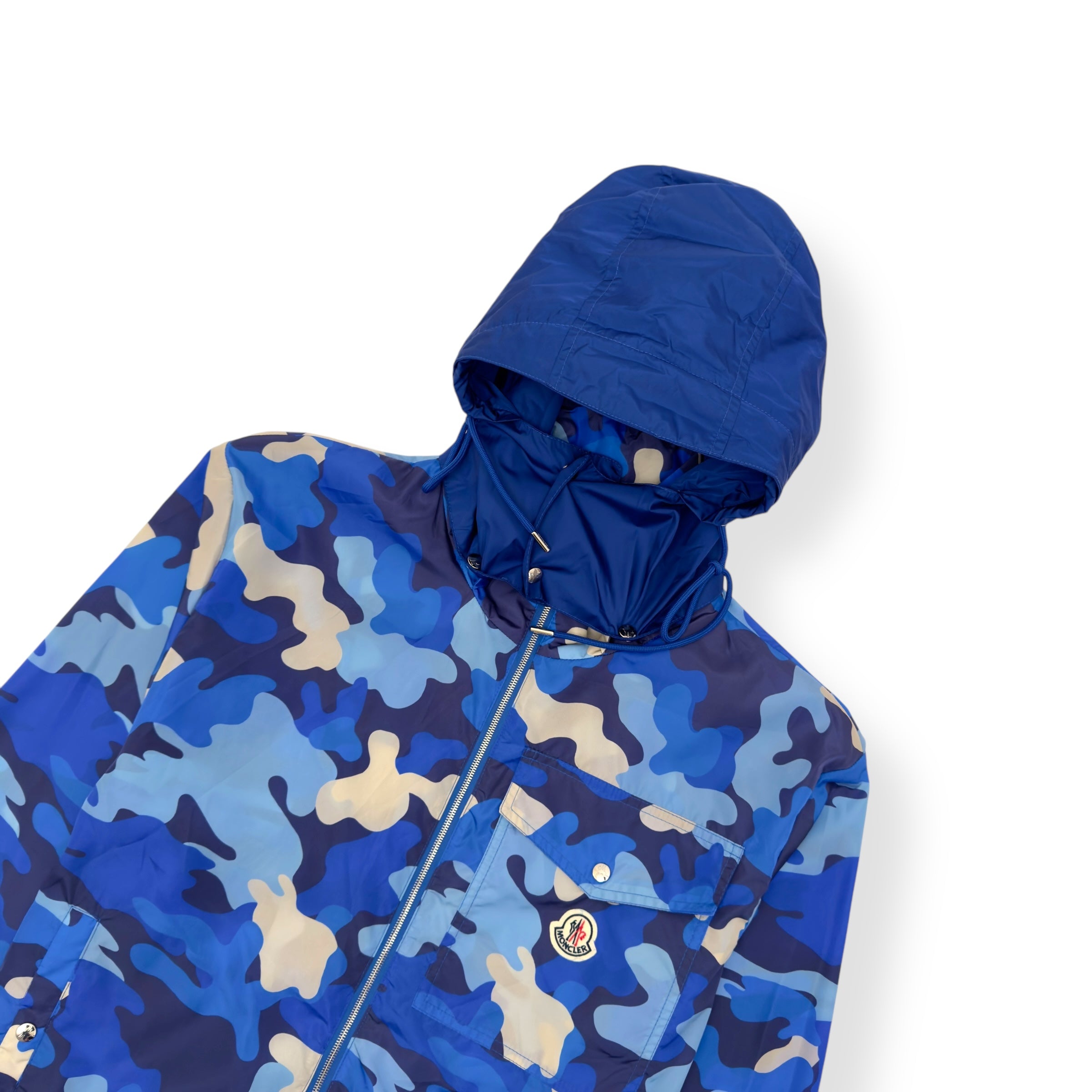 MONCLER VIDOURLE CAMOFLAGE SHELL WINDBREAKER JACKET BLUE S