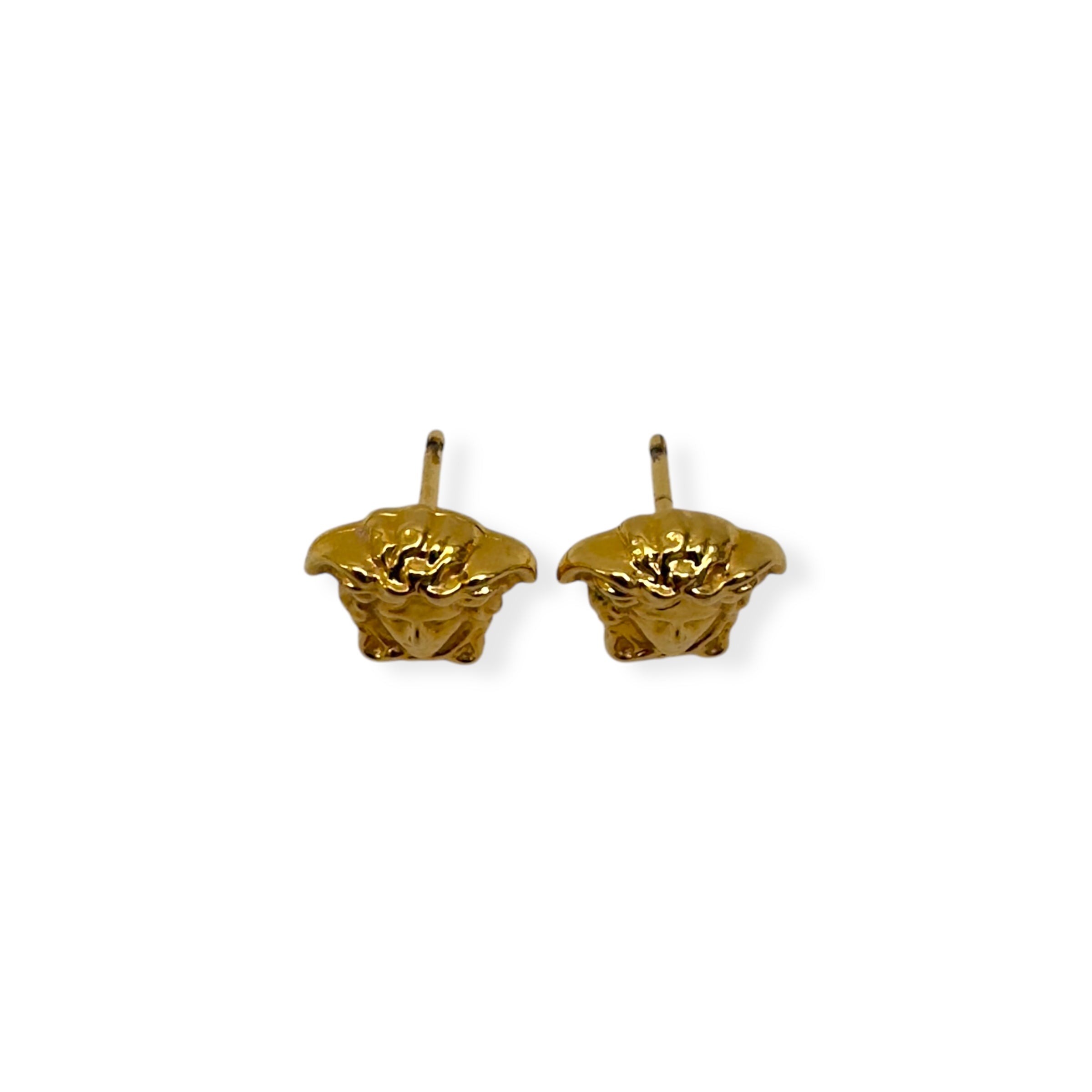 VERSACE WOMENS MEDUSA STUD EARRINGS GOLD