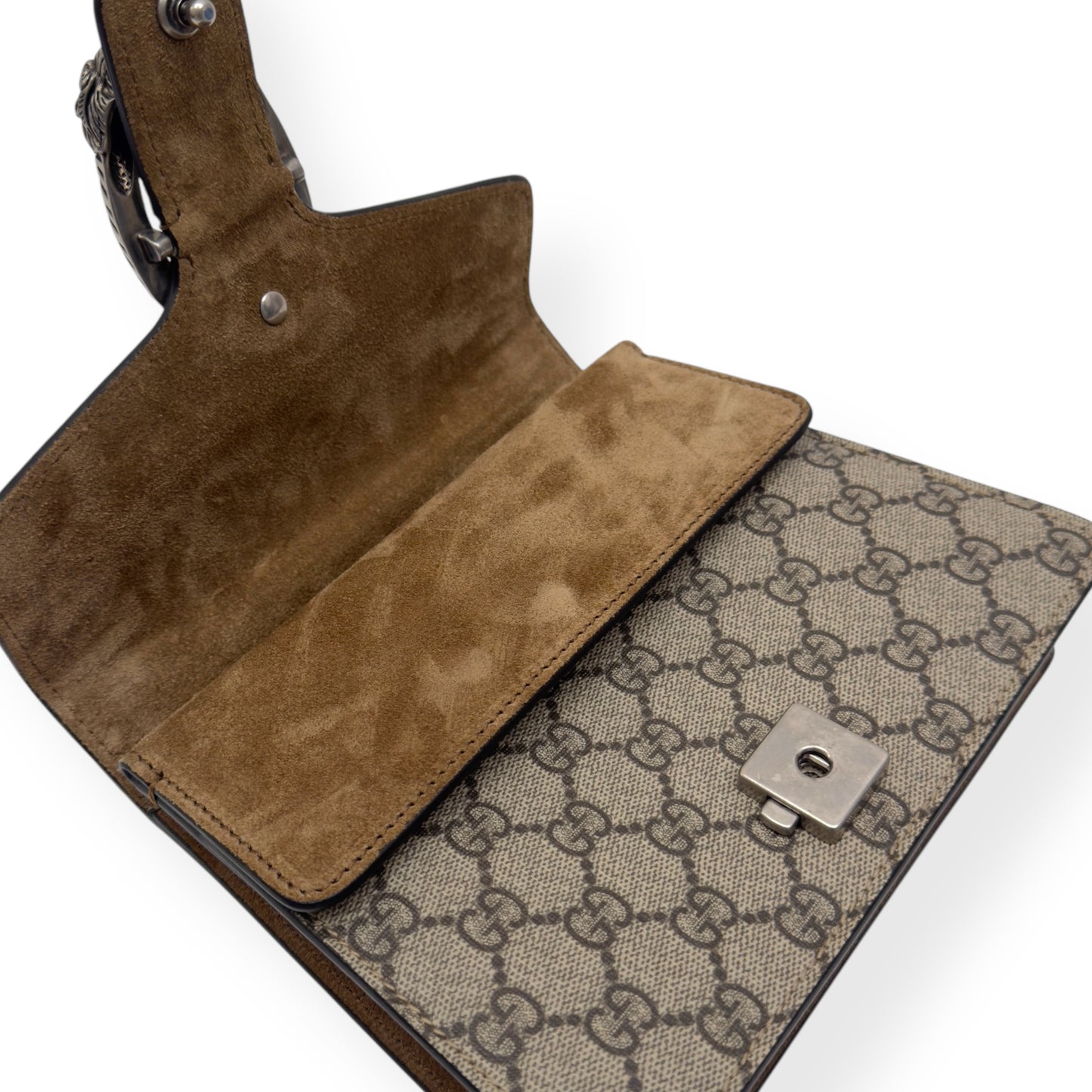 GUCCI GG SUPREME MONOGRAM DIONYSUS CANVAS SHOULDER BAG BEIGE S