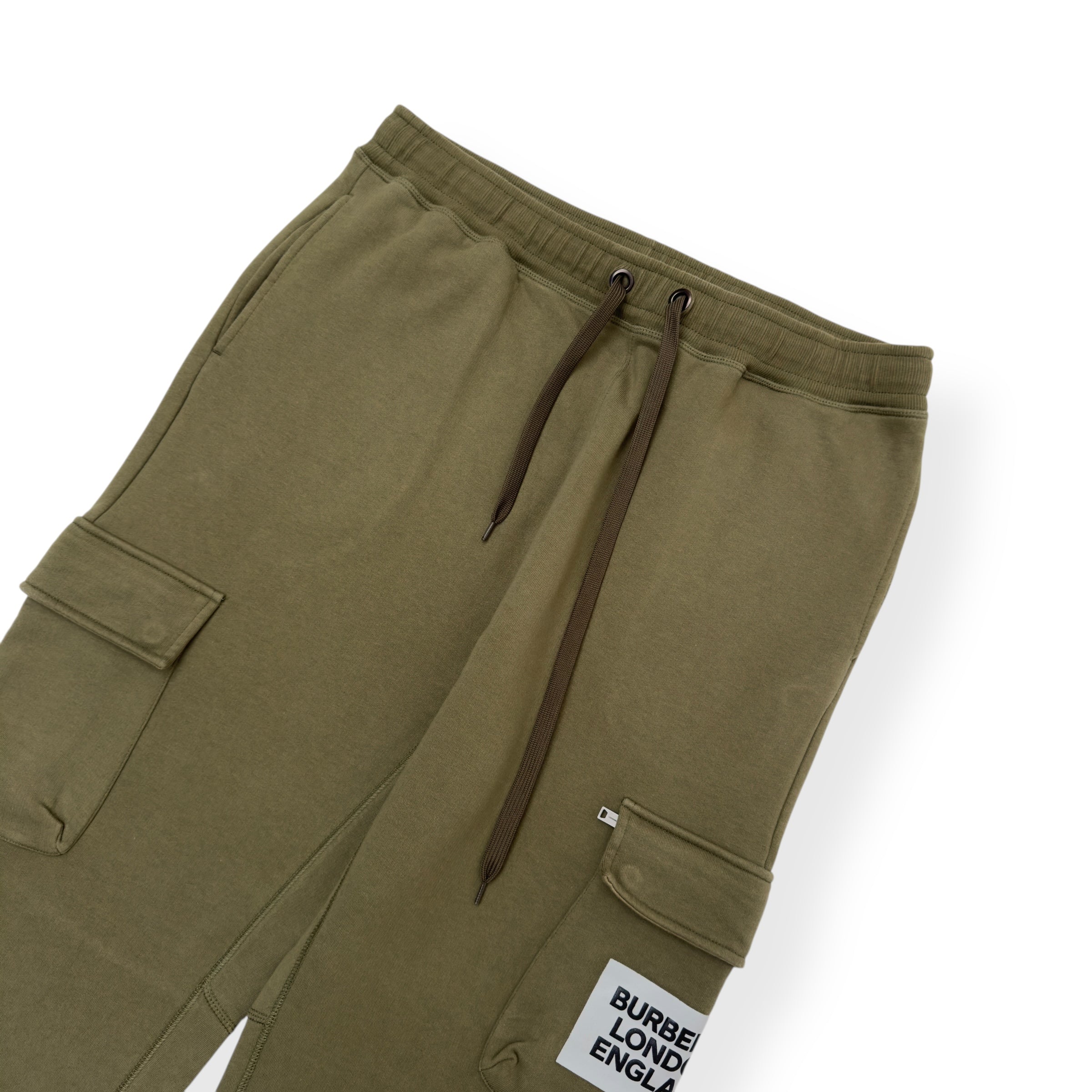 BURBERRY LOGO PATCH SWEATPANTS KHAKI L