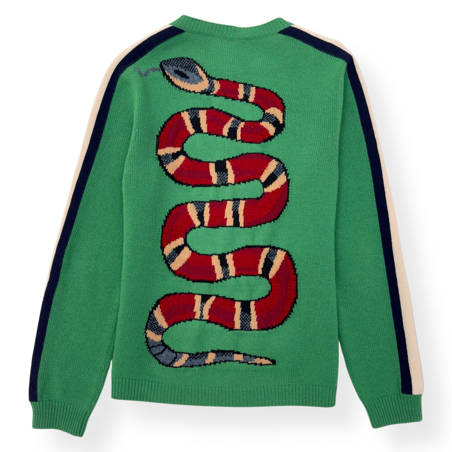 GUCCI ‘BLIND FOR LOVE’ SNAKE SWEATER GREEN / YELLOW / RED L