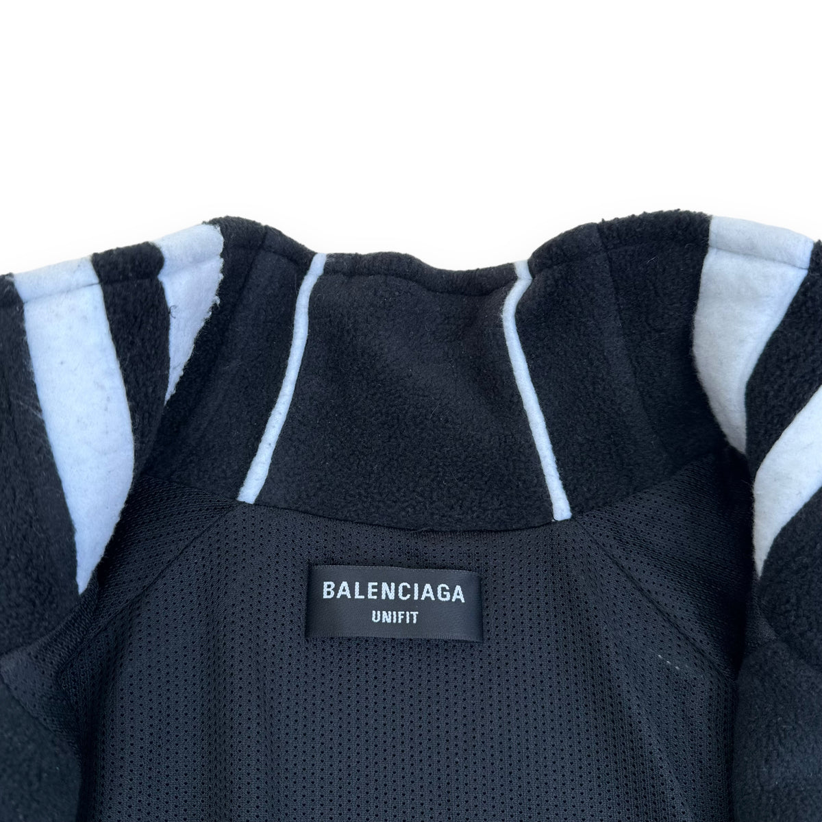 BALENCIAGA LOGO SPORT FLEECE ZIP-UP SWEATER BLACK / GREY XL